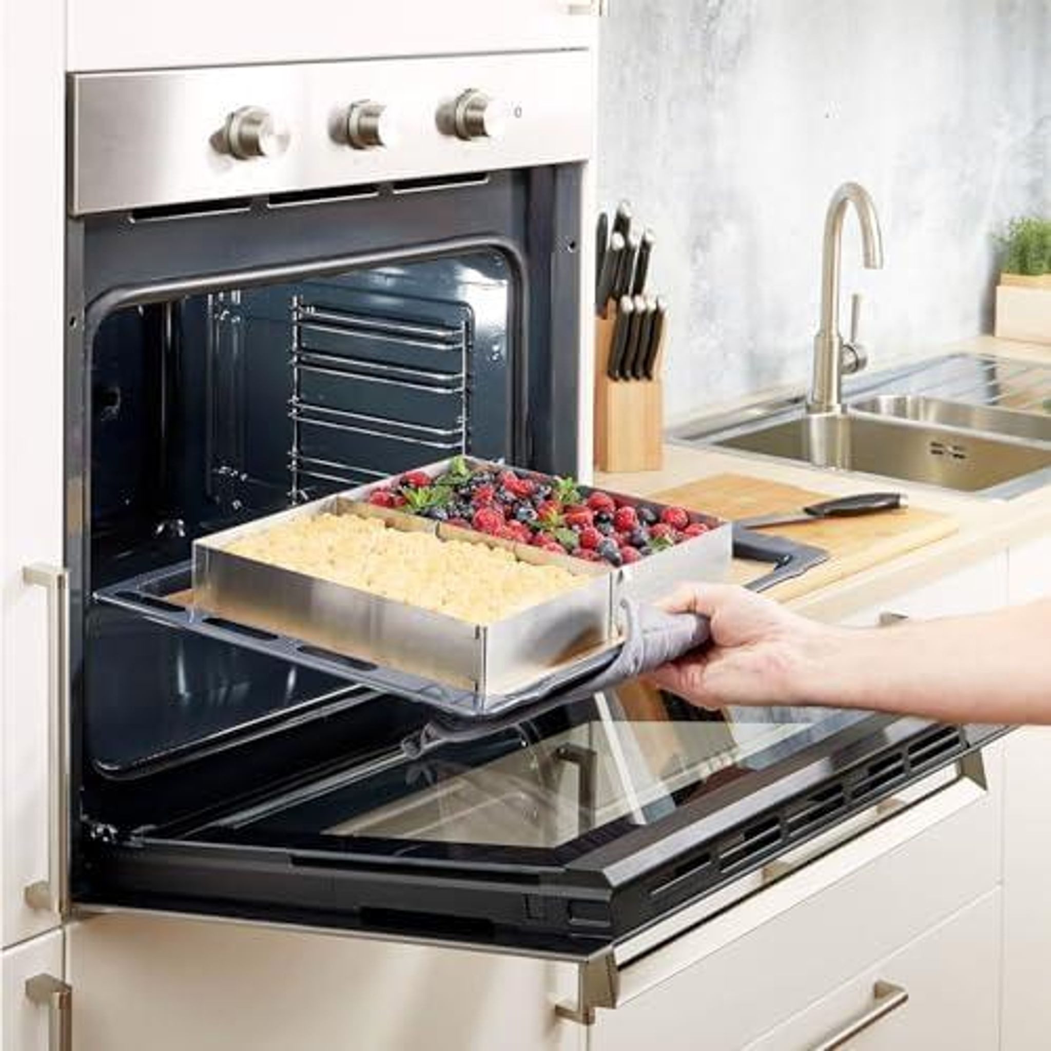 FELIXLEO Tortenring Backrahmen Rechteckig Verstellbar mit Teiler Spatel Tortenring Kuchen, (1 tlg)