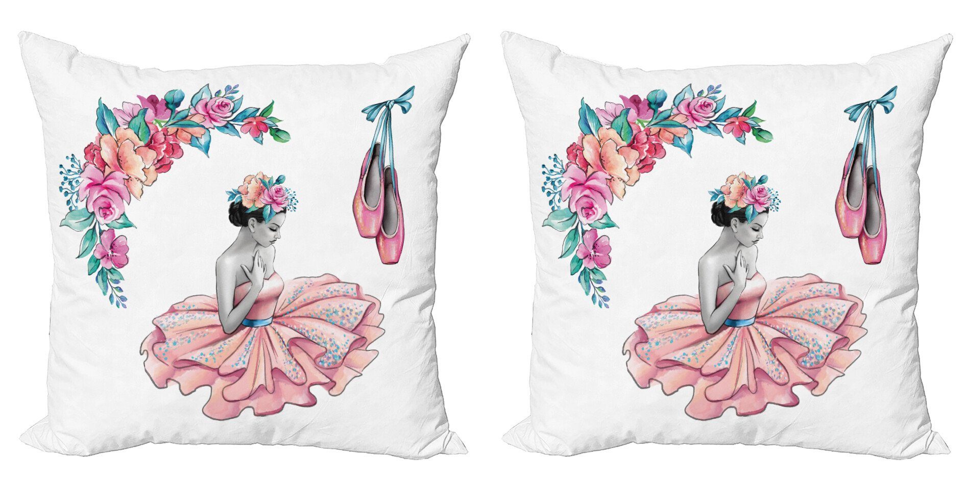 Abakuhaus Kissenbezüge Modern Accent Doppelseitiger Digitaldruck, (2 Stück), Ballerina Tänzer-Mädchen in den Blumen. Reduzierter Preis € 14,99. Unverbindliche Preisempfehlung € 19,99