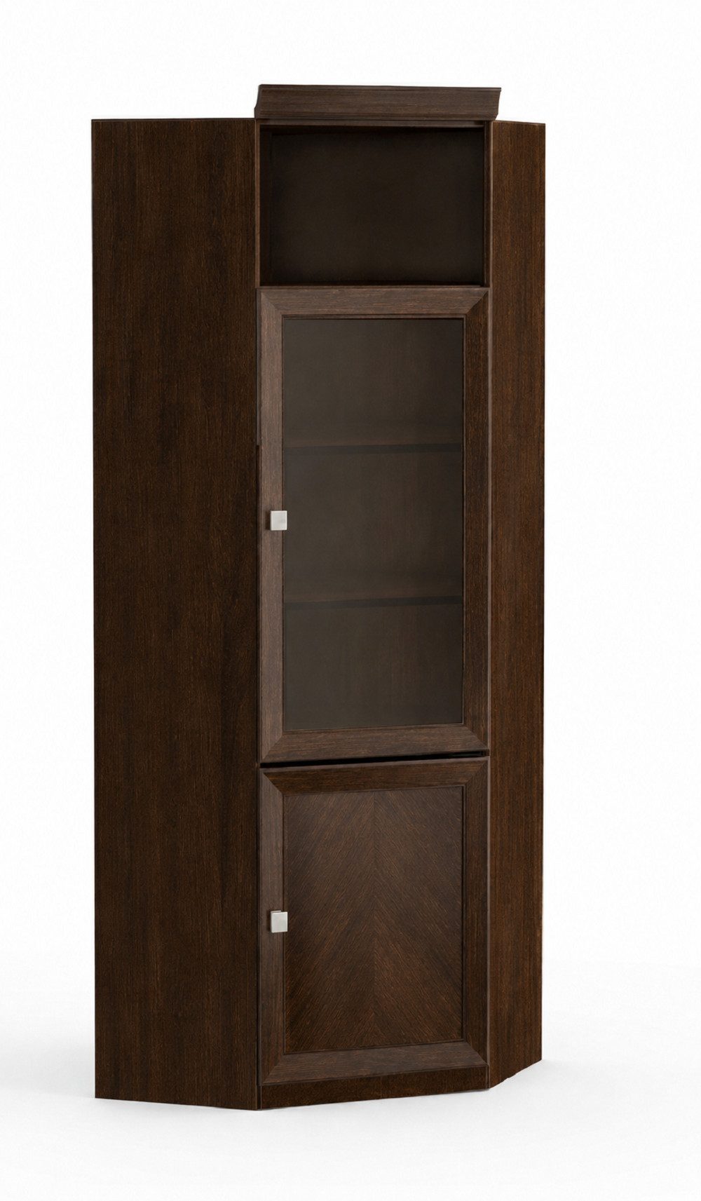 Xlmoebel Eckvitrine Eckvitrine aus Holz mit Glasfront und mehreren Regalböden (Eckvitrine) Hergestellt in Europa
