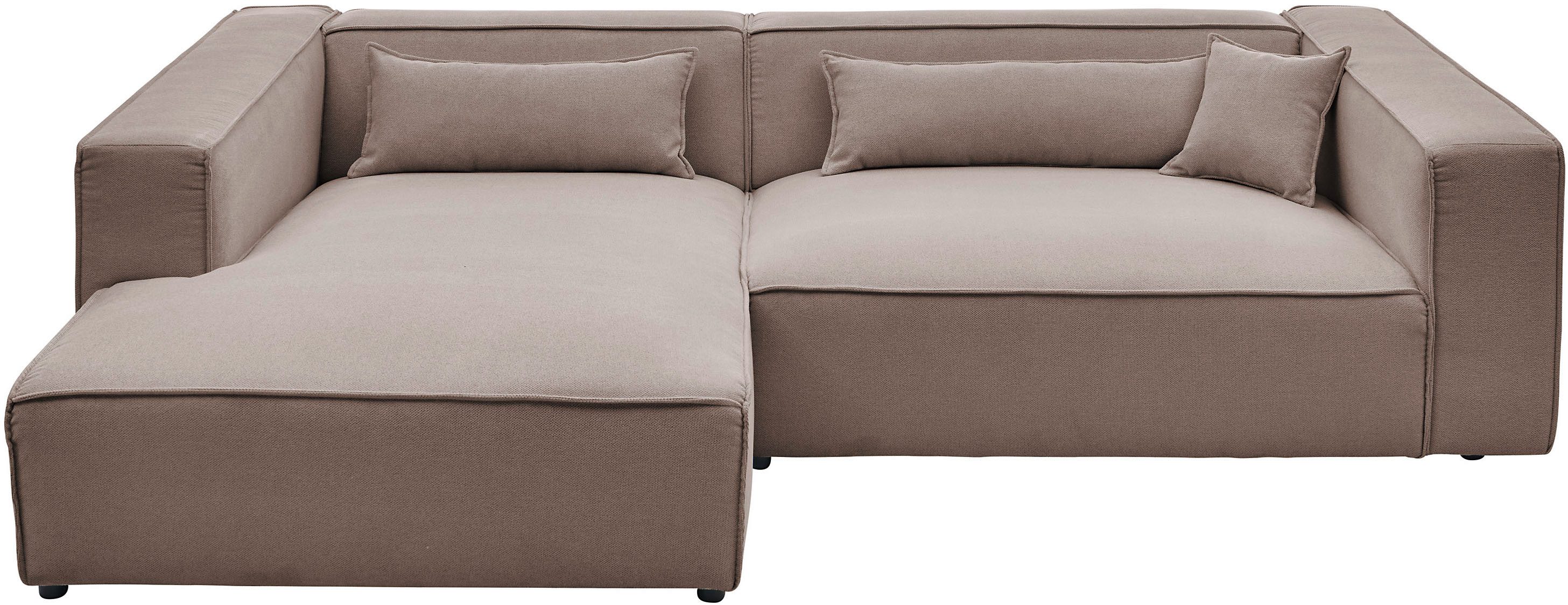 LeGer Home by Lena Gercke Ecksofa PIARA XXL Struktur u. Leinenoptik, Big-Sofa, L-Form, wahlweise Ottomane rechts/links, Kedernaht, extra tiefe Sitzfläche – Bild 2 von 5