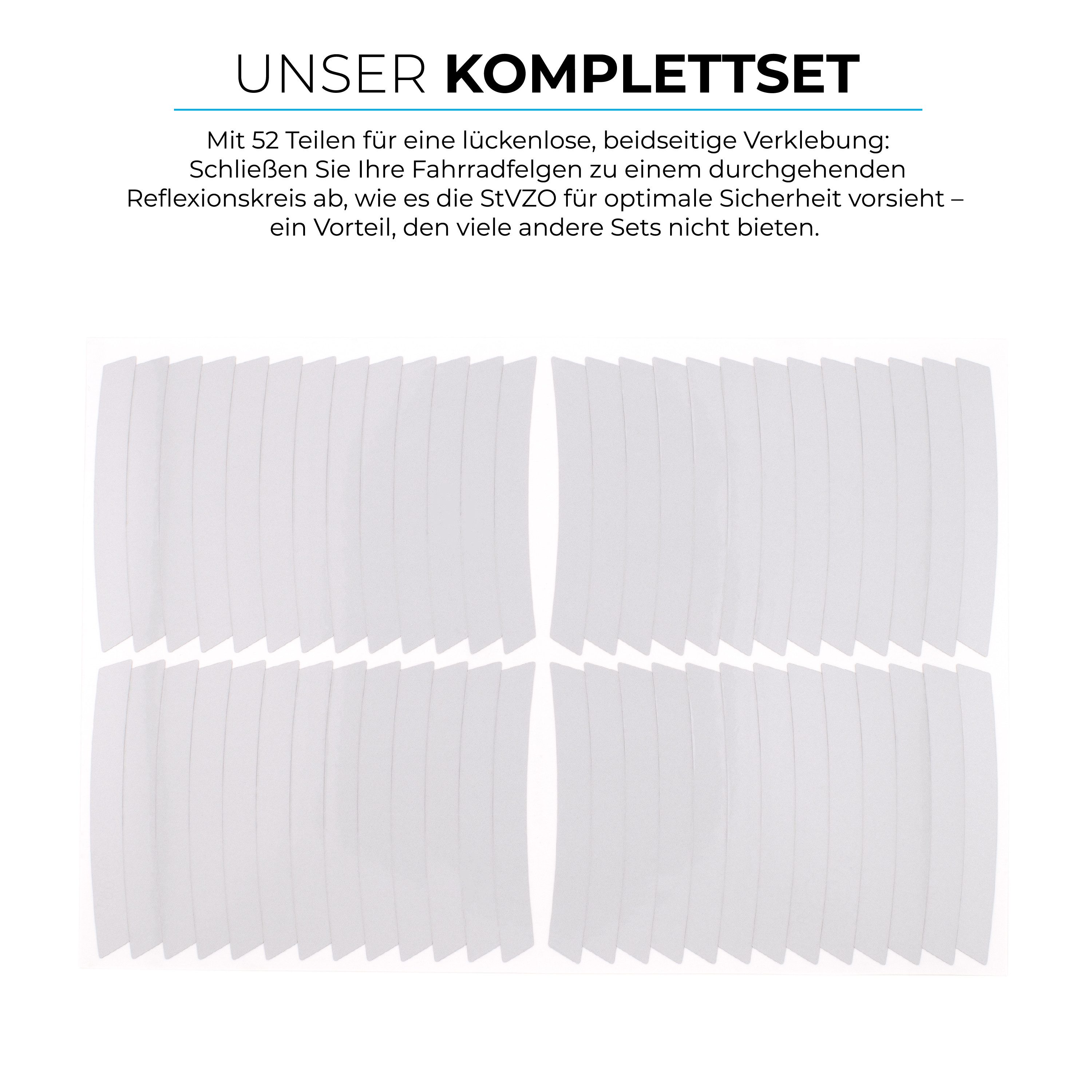 Blackshell Reflektor-Aufkleber Reflektierende Aufkleber für die Fahrradfelge passend für 26-29 Zoll – Bild 4 von 5