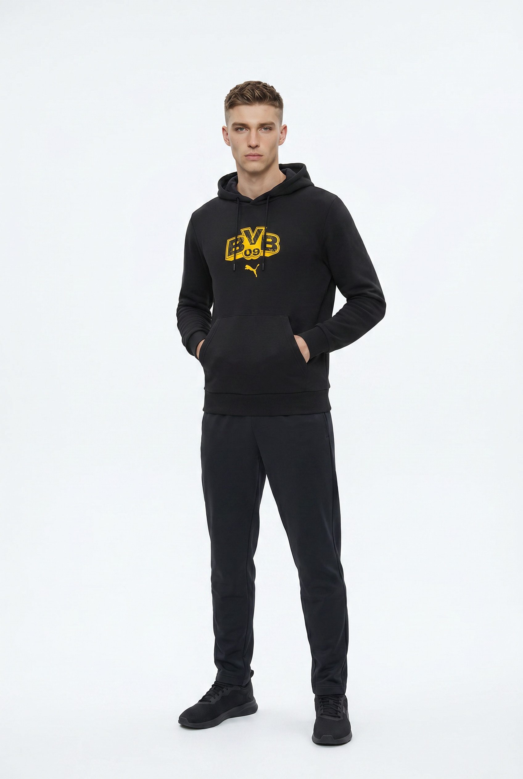 PUMA Kapuzensweatshirt BVB FTBLCULTURE HOODIE sportlicher Stil, Regular Fit