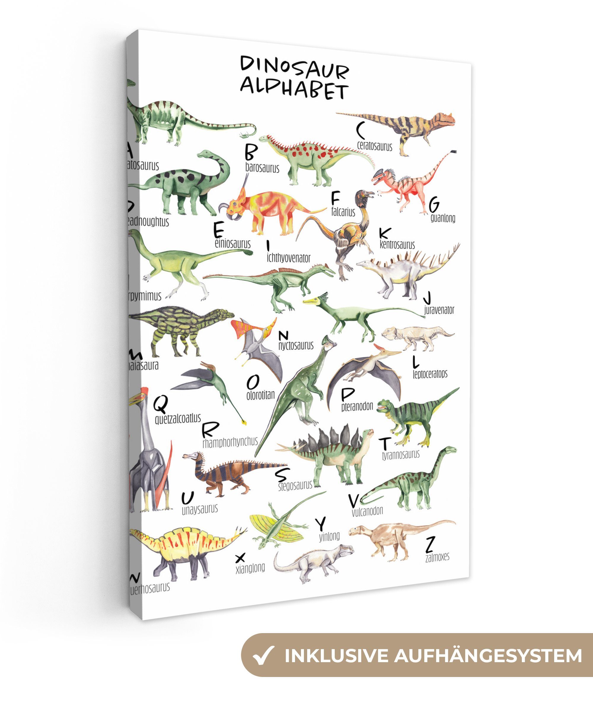 OneMillionCanvasses® Leinwandbild Alphabet - Dinosaurier - günstig online kaufen