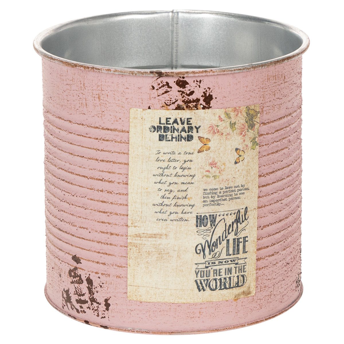 Viana Übertopf Deko-Pflanzgefäß Metall Vintage Look für Tischdeko und