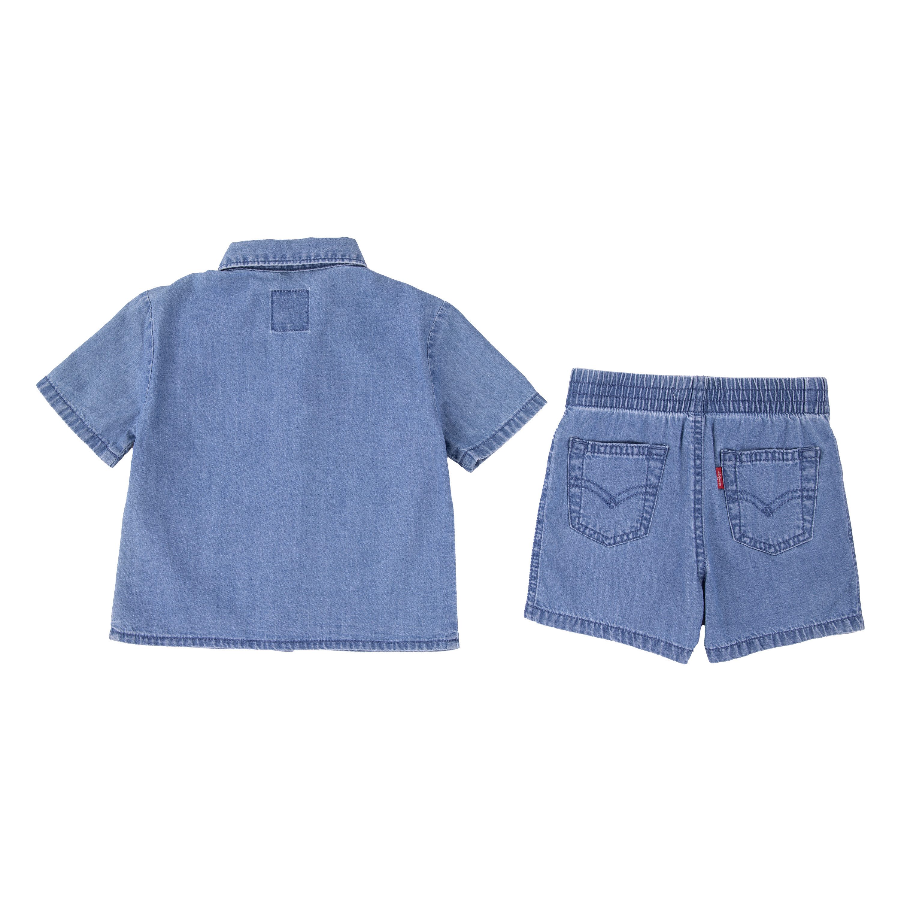 Levi's® Kids Hemd & Hose LVB WESTERN LT WT DENIM SHORT (Set, 2-tlg) /Shorts im Denim-Look aus leichter Baumwolle