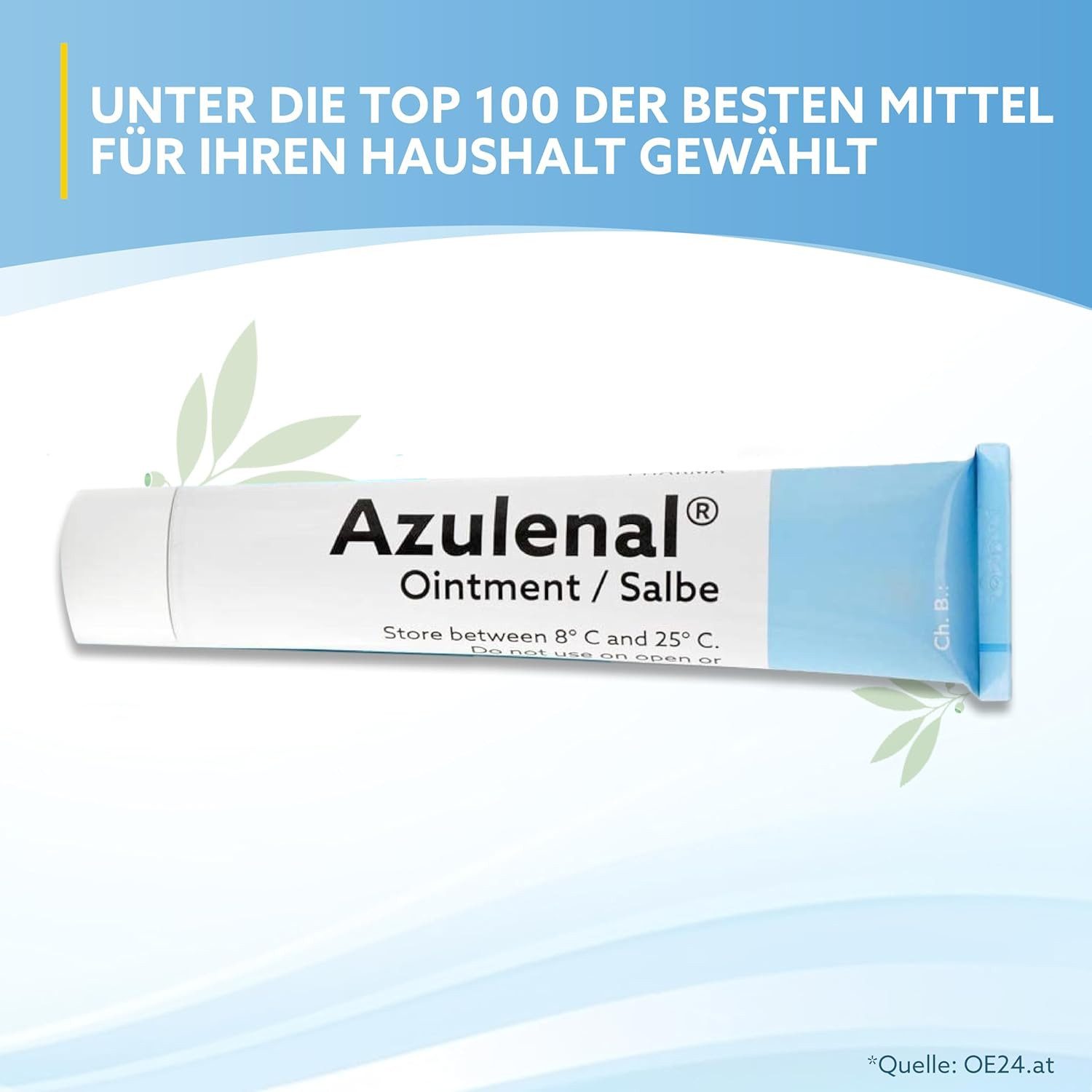Azulenal Hautcreme Salbe mit Guajazulen – entzündungshemmende Creme 20g, Beruhigende Pflege bei Hautirritationen, Juckreiz und Hämorrhoiden