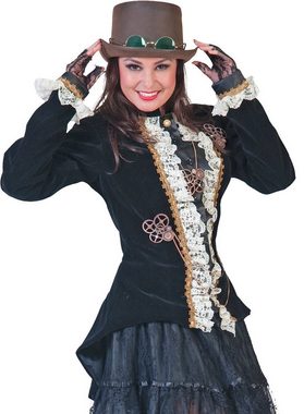 Funny Fashion Kostüm Hochwertige Jacke mit Rüschen - Schwarz Weiß - Gr.