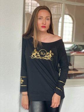 KR-Industries Longshirt Longsleeve Batwing (1 Stück) mit goldenen Applikationen