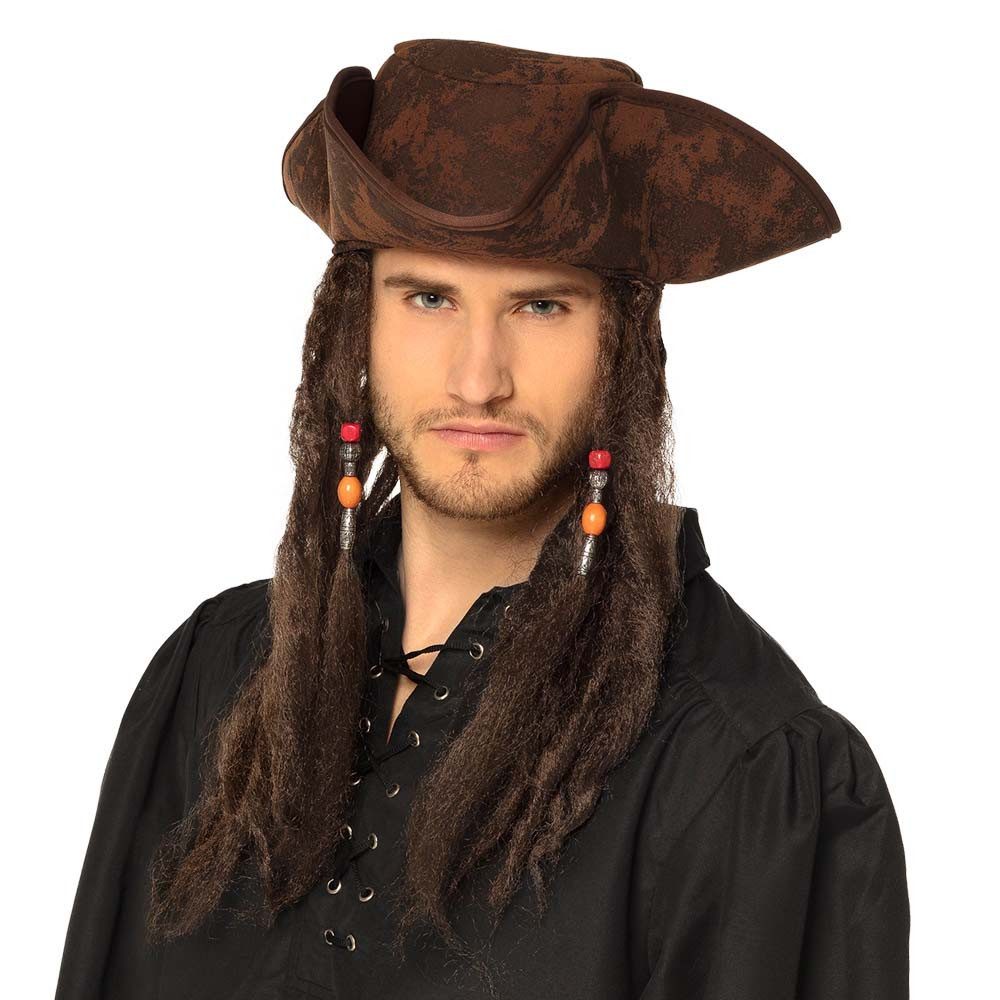 Boland Kostüm Piratenhut Dirty Joe mit Haaren