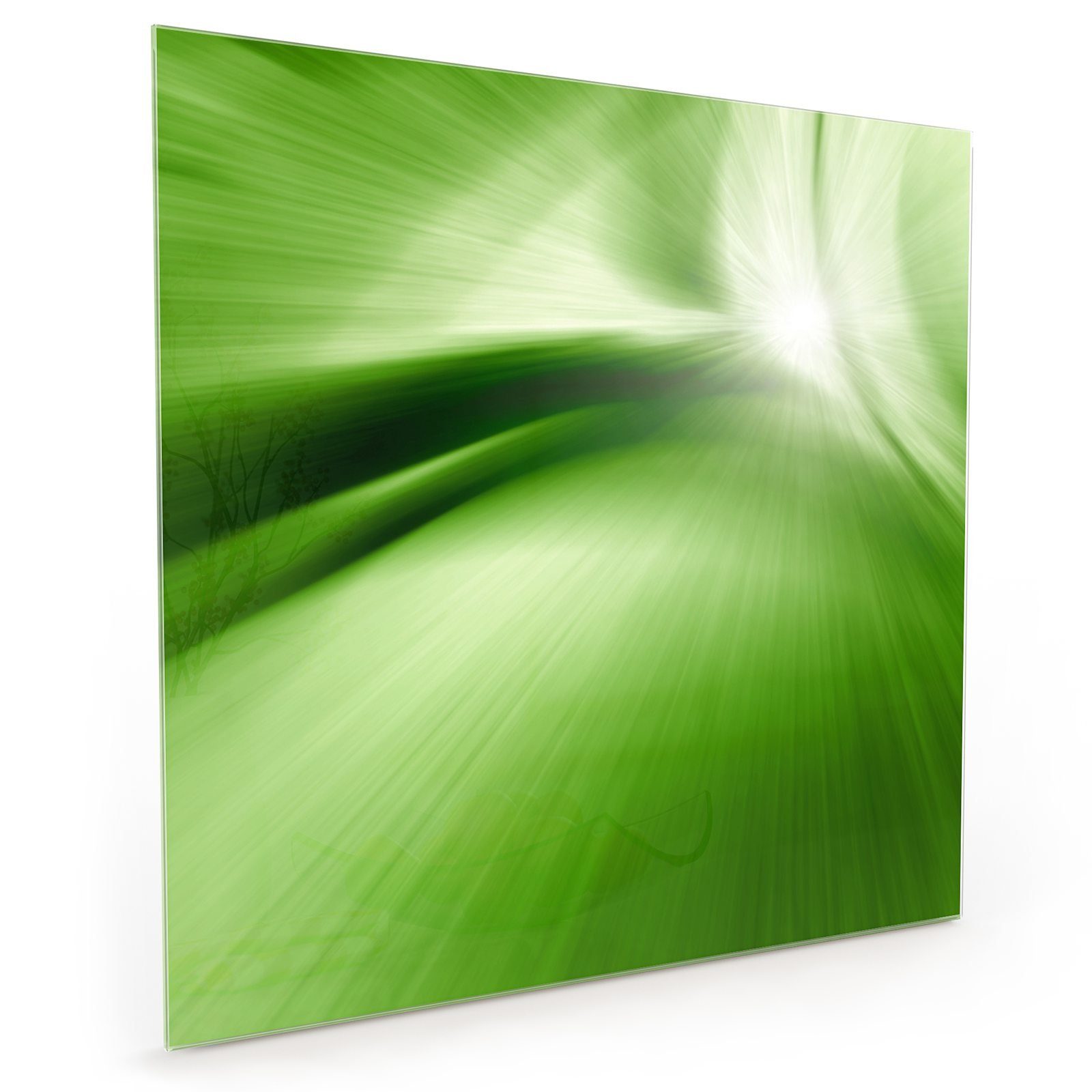 Grüner Hintergrund Primedeco Spritzschutz Küchenrückwand Glas