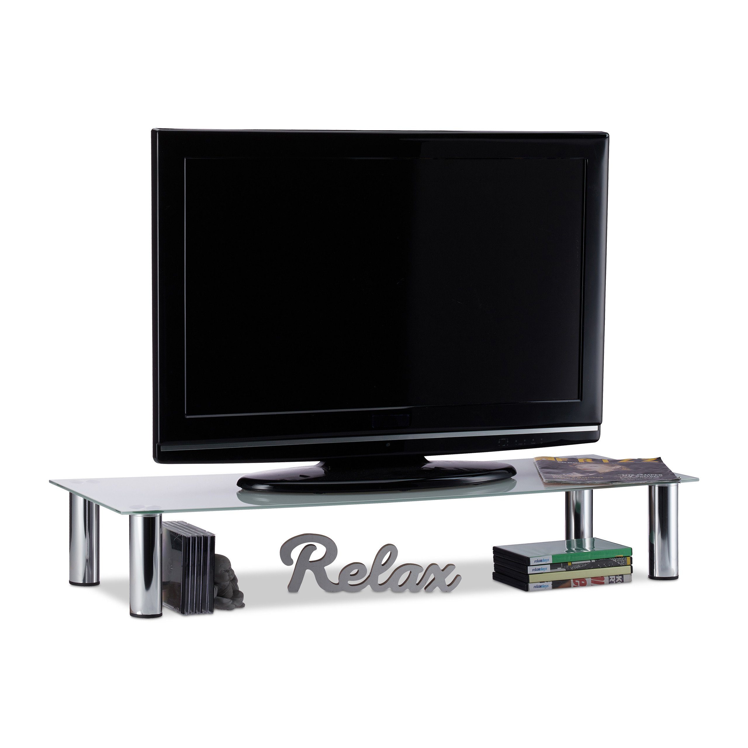 relaxdays TV-Regal TV-Tisch Glas günstig online kaufen