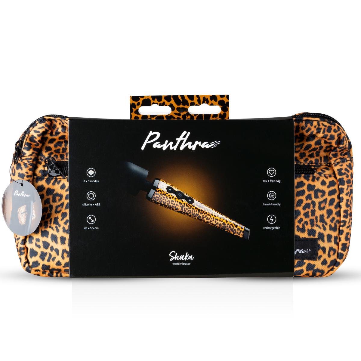 Panthra Vibrator Stabvibrator Leo mit Shaka Vibrator im Look passender Tasche