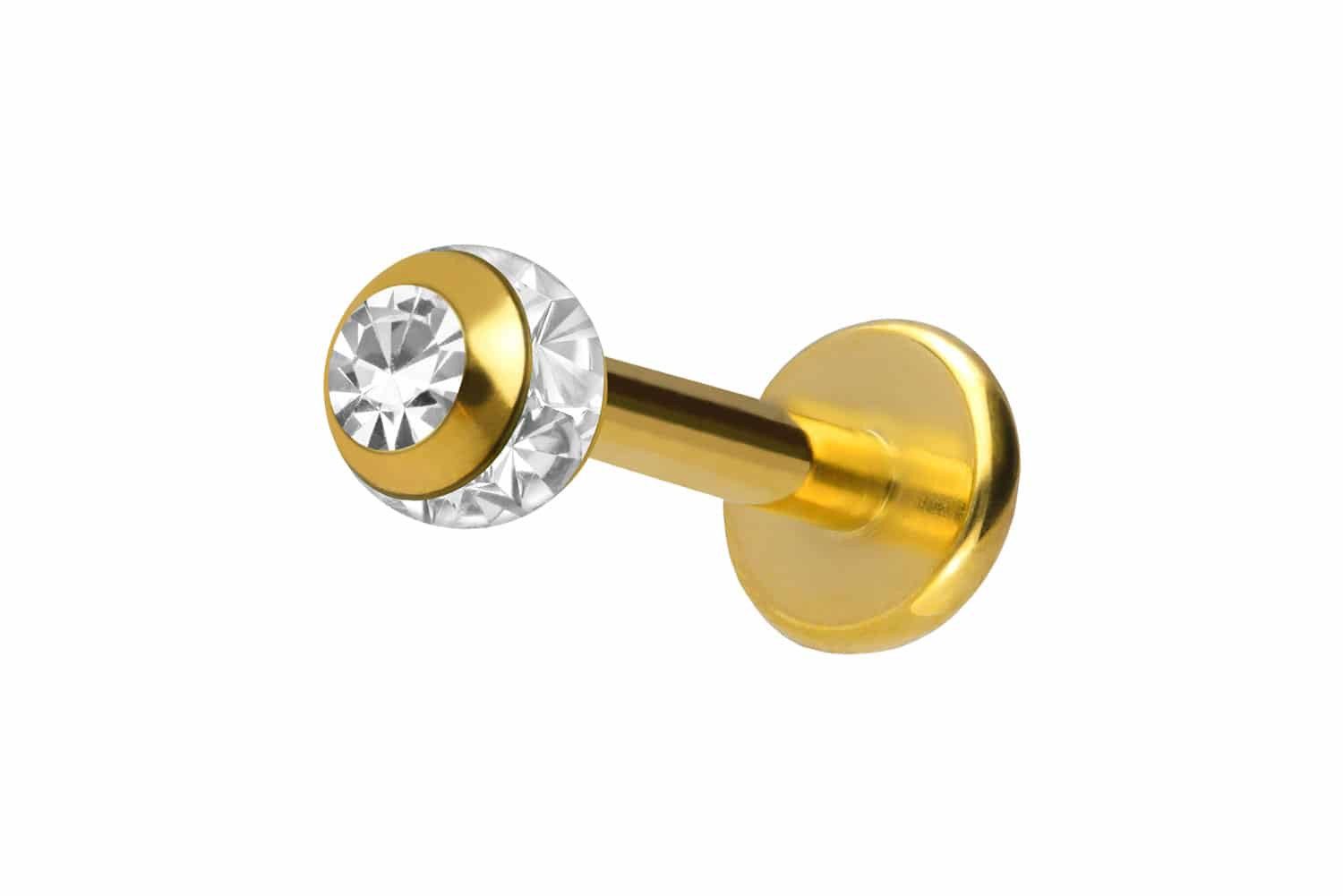 PIERCINGLINE Piercing-Set Chirurgenstahl Labret EPOXY-RING-KUGEL + KRISTALL günstig online kaufen