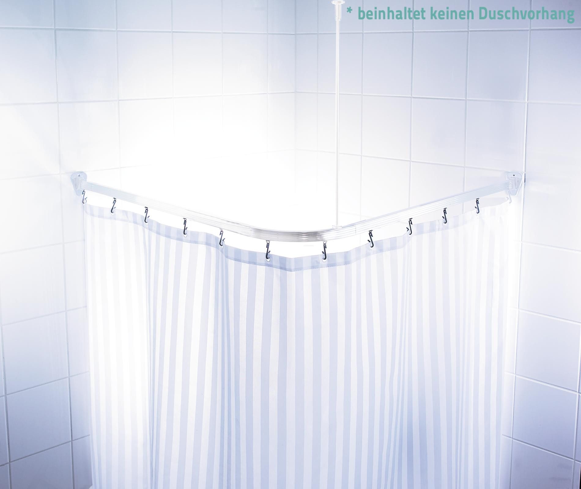Ridder Duschvorhangstange Vorhangschiene Hallweiß, Aluminium, Kunststoff