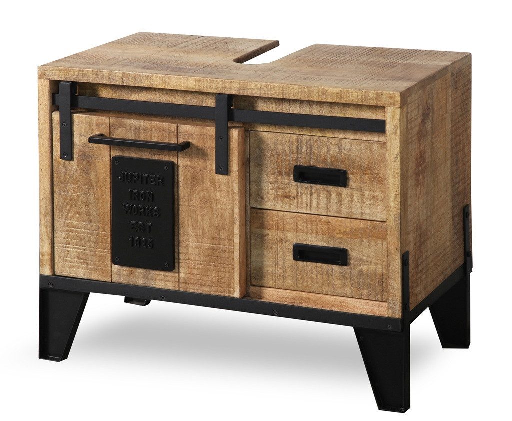 Main Möbel Waschbeckenunterschrank 75x62cm 'Lena' Mango & Eisen