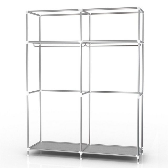 Intirilife Kleiderschrank (Faltschrank 108x170x45 cm in KOKOS BRAUN, Faltschrank 108x170x45 cm in KOKOS BRAUN) Stoffschrank mit Reißverschluss, Kleiderschrank mit Stange und Fächer