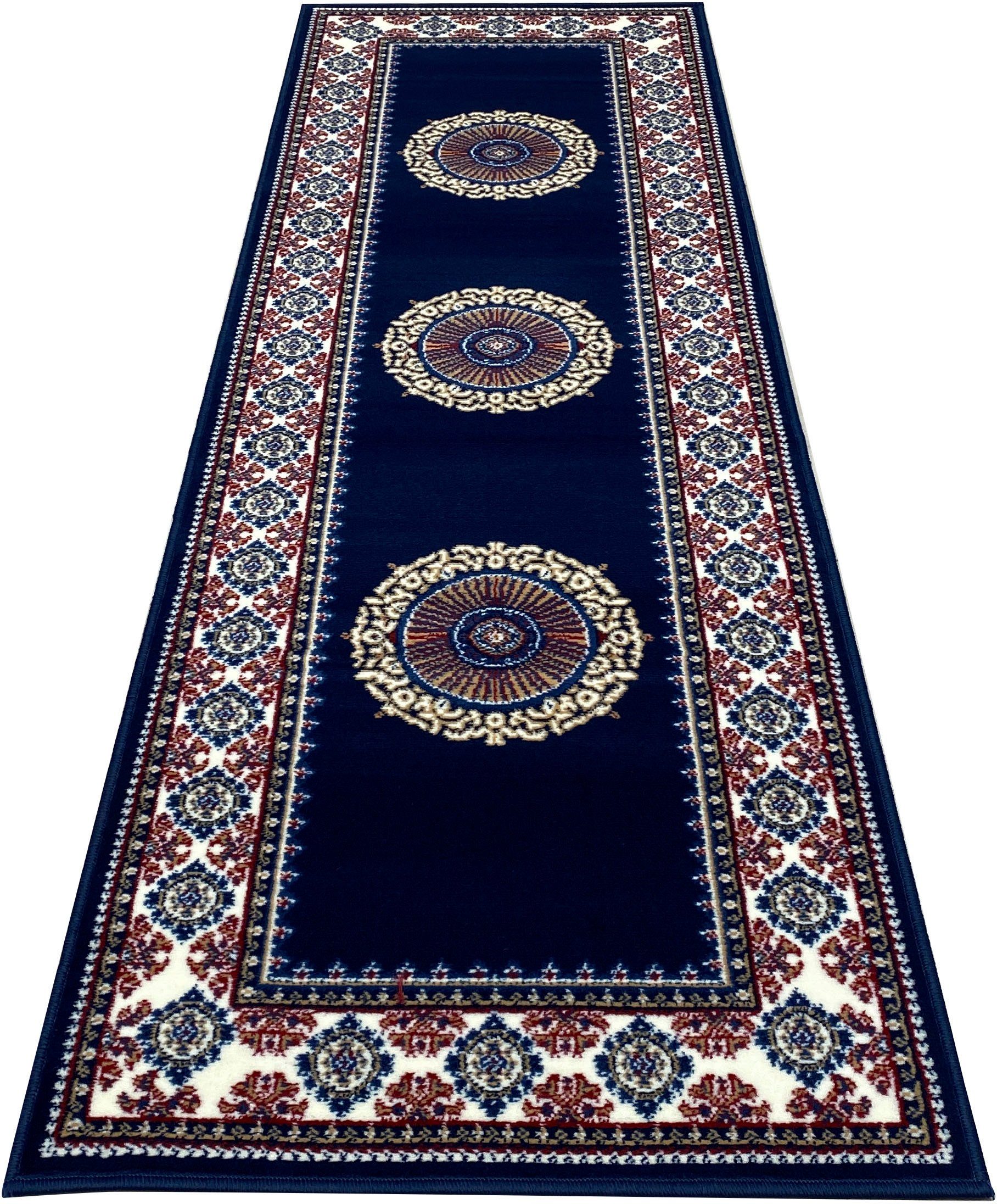 Läufer Shari, Home affaire, rechteckig, Höhe: 7 mm, Teppich-Läufer, Orient-Optik dunkelblau