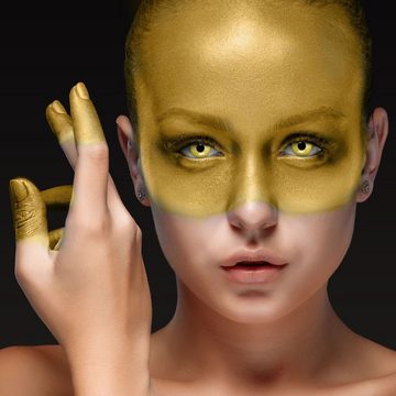 aricona Farblinsen Farbige Kontaktlinsen in gelb für Halloween und Karneval, Ohne Stärke, 2 Stück