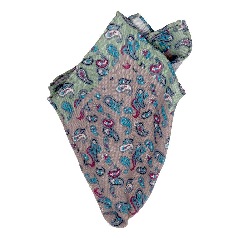 BGENTS Einstecktuch Handrolliertes Einstecktuch aus Baumwoll-/Leinen mit Paisley-Muster