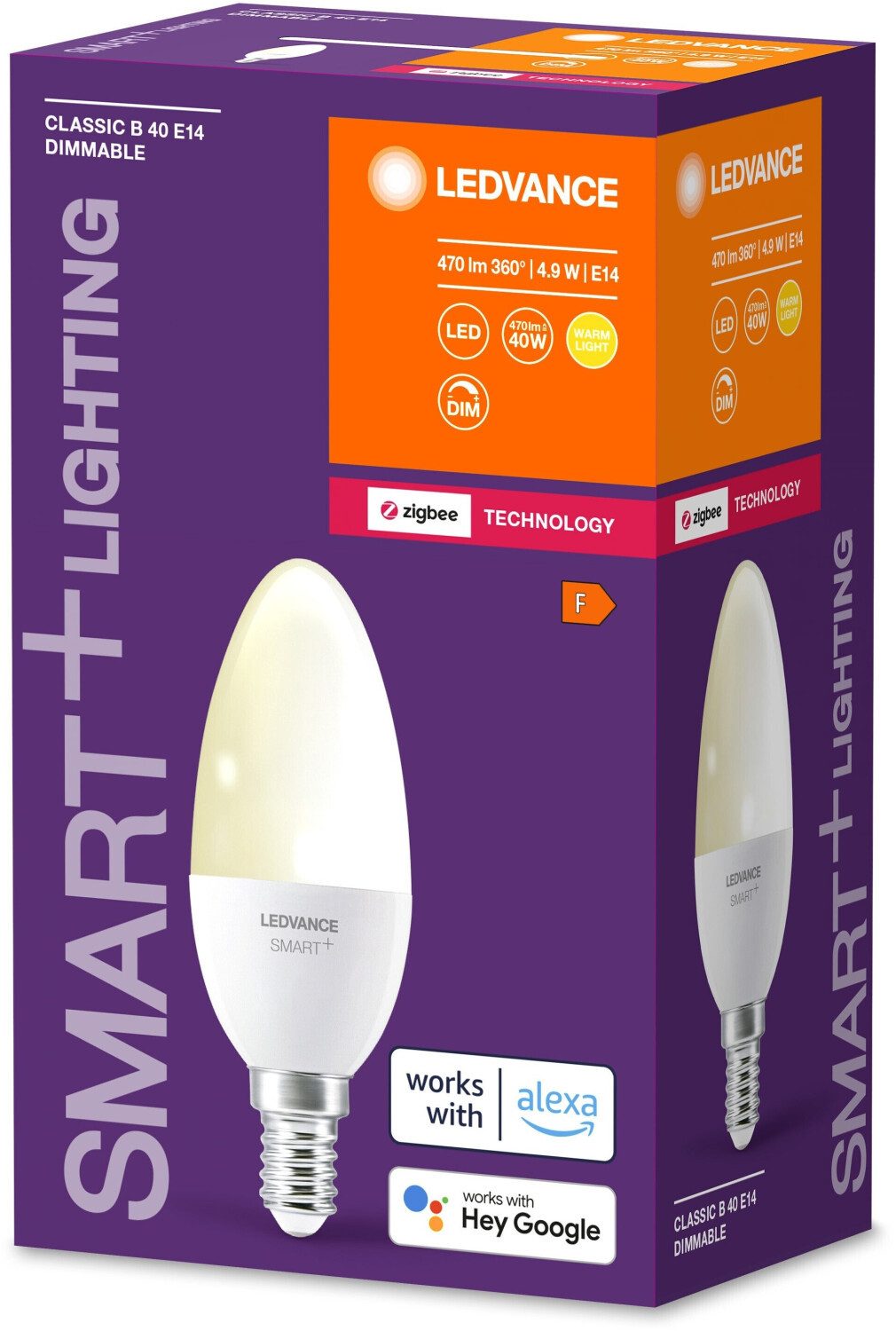 Ledvance LED-Leuchtmittel SMART+ ZigBee Classic LED Lampe, E14, warmweiß, stilvolle Wahl für dekorative Fassungen