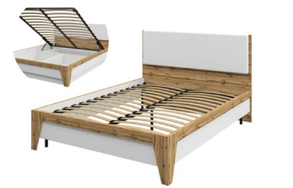 Feldmann-Wohnen Liegefläche: (Doppelbett Bett und mit 160 Lattenrahmen Bettkasten), SKANDI 200 cm x