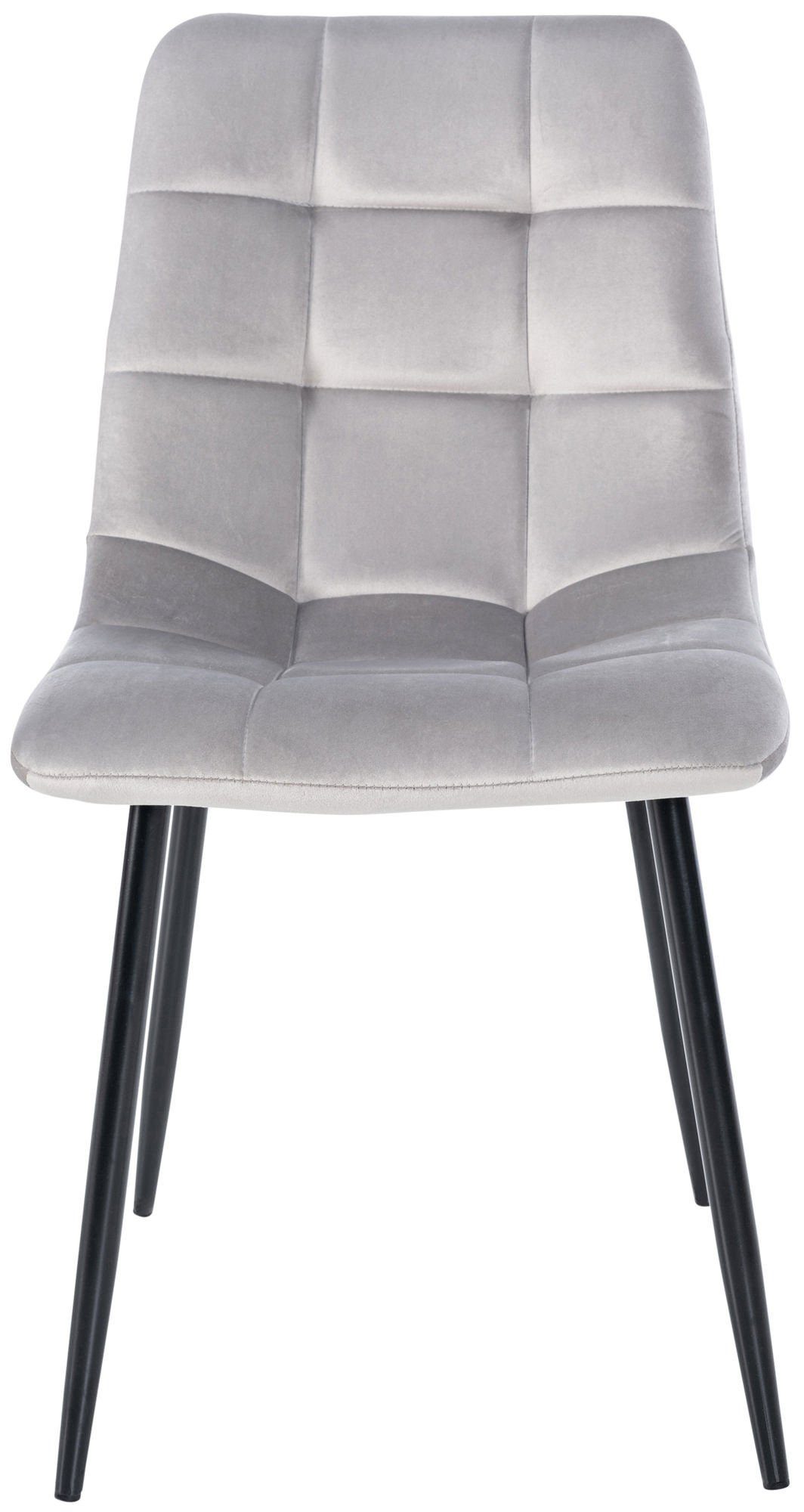 Metall (Küchenstuhl Atina schwarz gepolsterter Sitzfläche TPFLiving hochwertig - mit Esszimmerstuhl Samt Konferenzstuhl - Sitzfläche: - Gestell: grau Wohnzimmerstuhl),