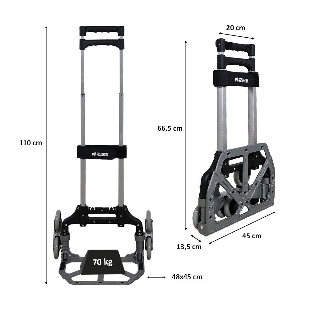 Thumbnail - PROREGAL® Sackkarre ELEPHANT Traglast 250kg Alurahmen ergonomische Griffe Gummiräder