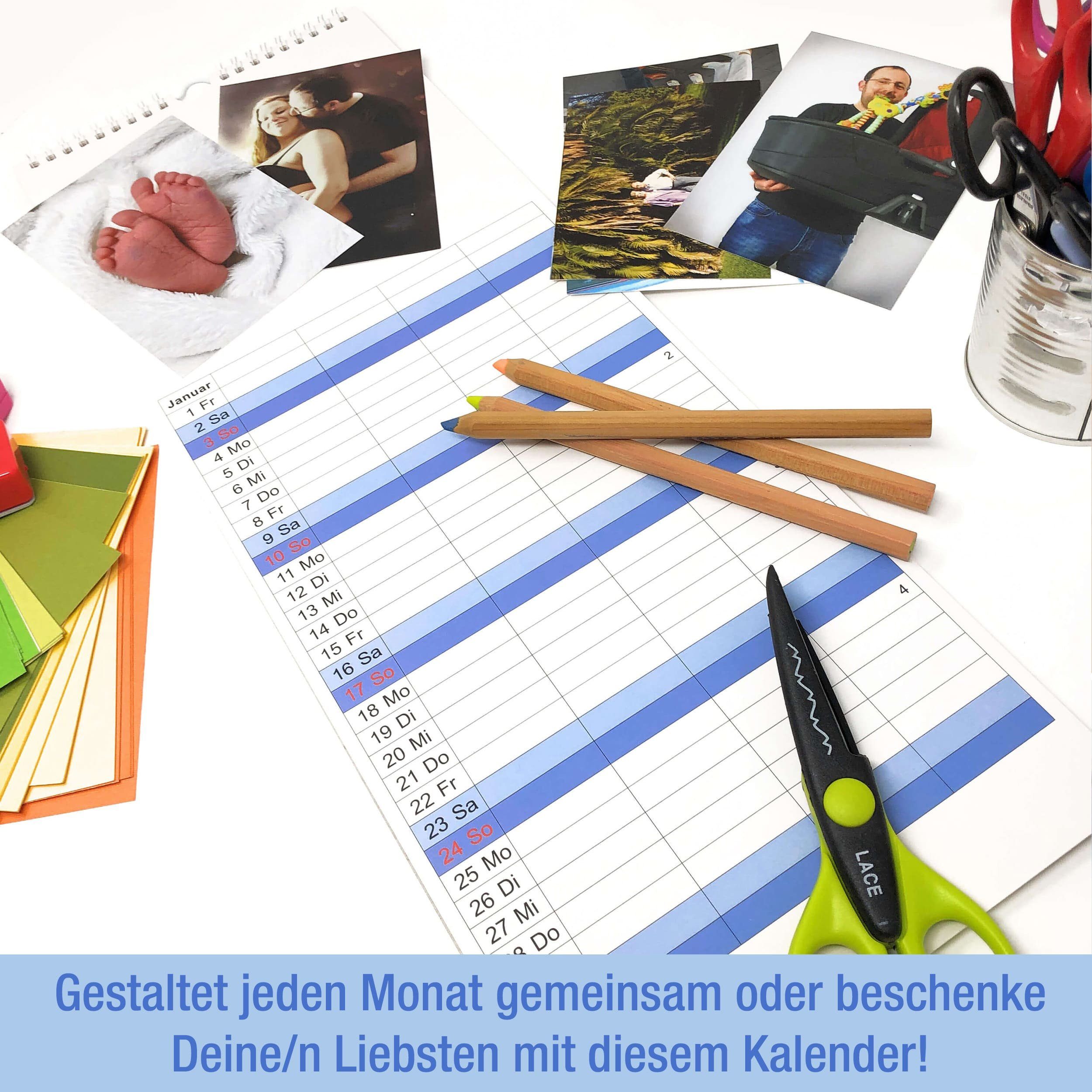 AMLI Wandkalender Familienkalender 2025 selbst gestalten, Fotokalender 2025 personalisiert 