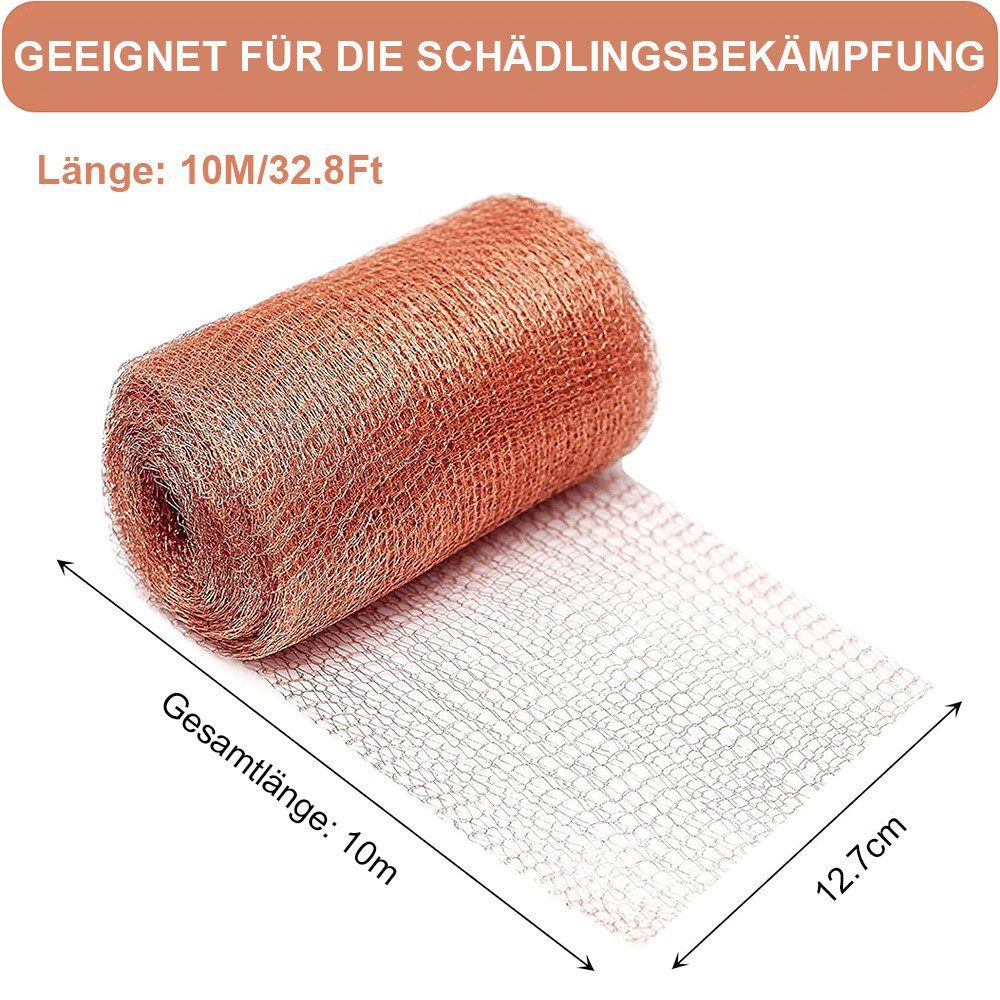 TUWENA Schneckenzaun Kupferband Gegen Schnecken, Doppelschicht Schneckenzaun Kupfe, 100% reines Kupfernetz Leicht Schneiden für Anti Nacktschnecken, Mäuse