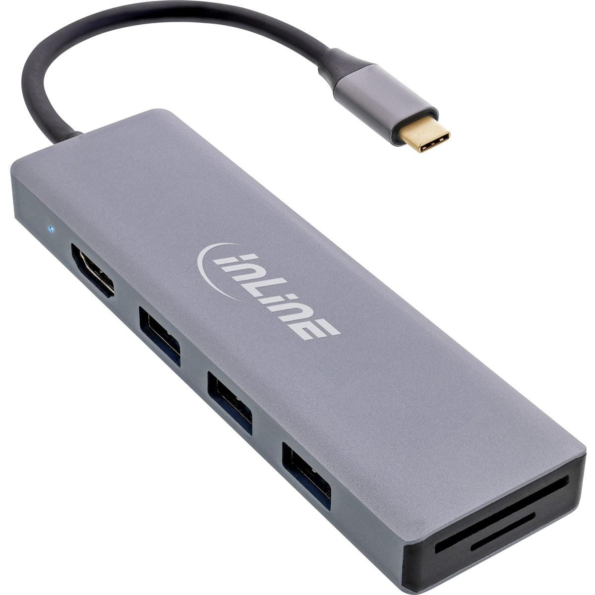 Mauspad InLine® USB 3.2 Typ C Multi Hub (3x USB-A 5Gb/s + USB Typ-C (PD 100W)