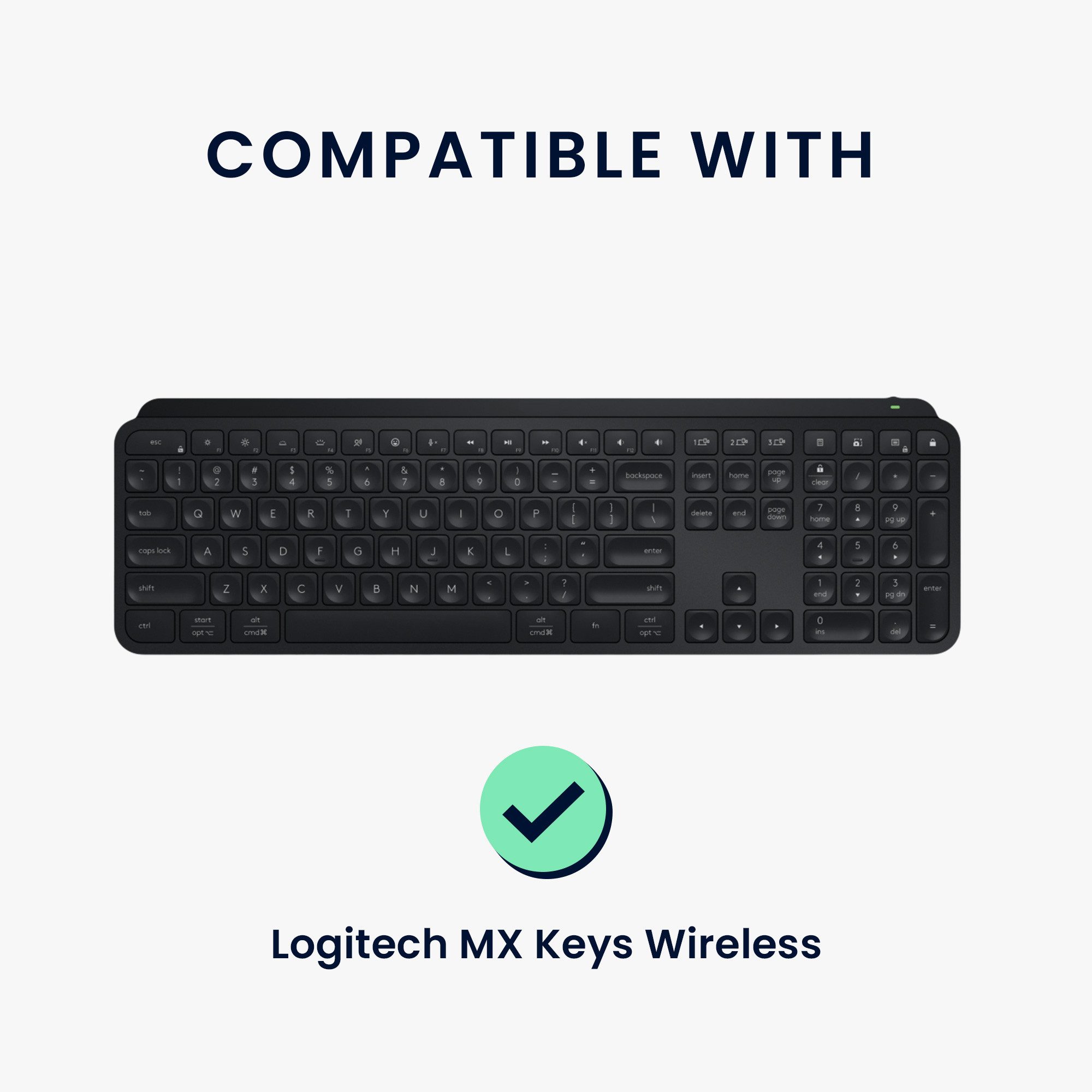 kwmobile Schutz-Set Tastaturabdeckung für Logitech MX Keys Wireless Hülle, Staubschutz Abdeckung mit Reißverschluss - Keyboard Cover