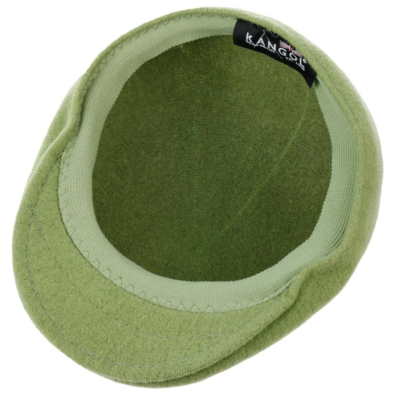 Flat grün Schirm Cap Schiebermütze Kangol mit (1-St)