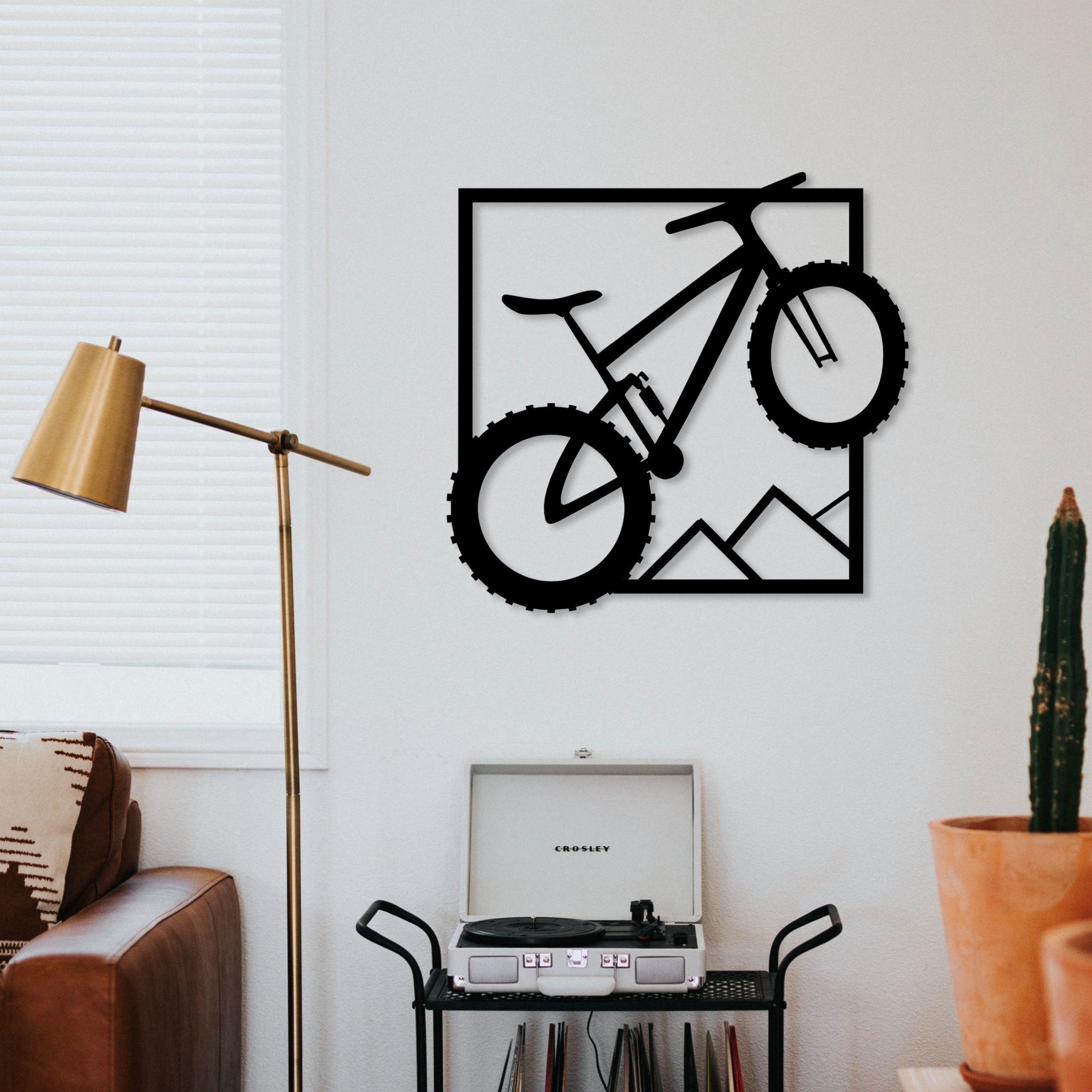 WoodFriends Wandbild aus Holz Mountainbike BMX Fahrrad Holzschild zum Aufkleben, Fahrradliebhaber Wandkunst Geburtstagsgeschenk Radler Radsport Berge