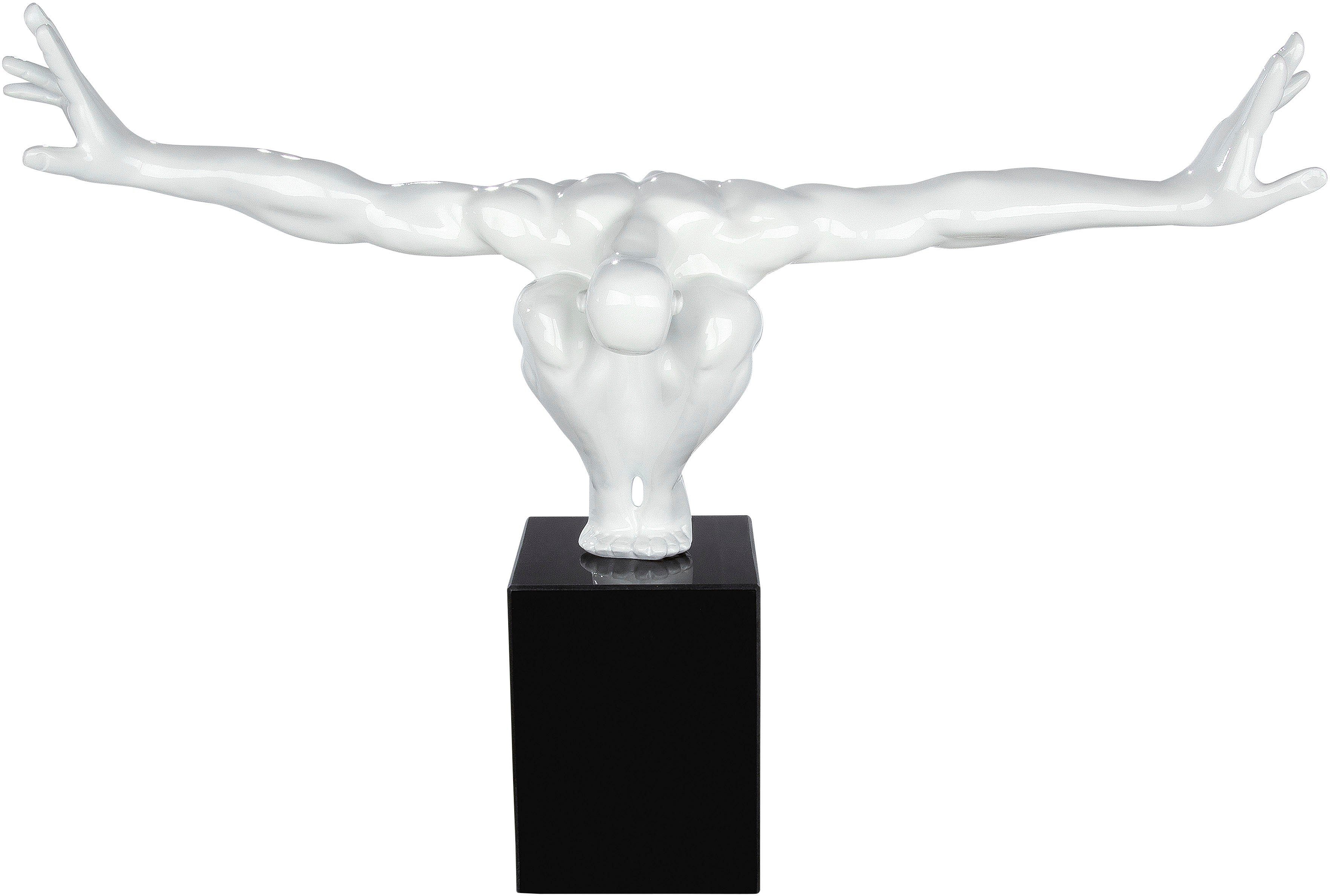 Gilde Skulptur Cliffhanger auf weiß (1 Casablanca by St), Marmorsäule Skulptur