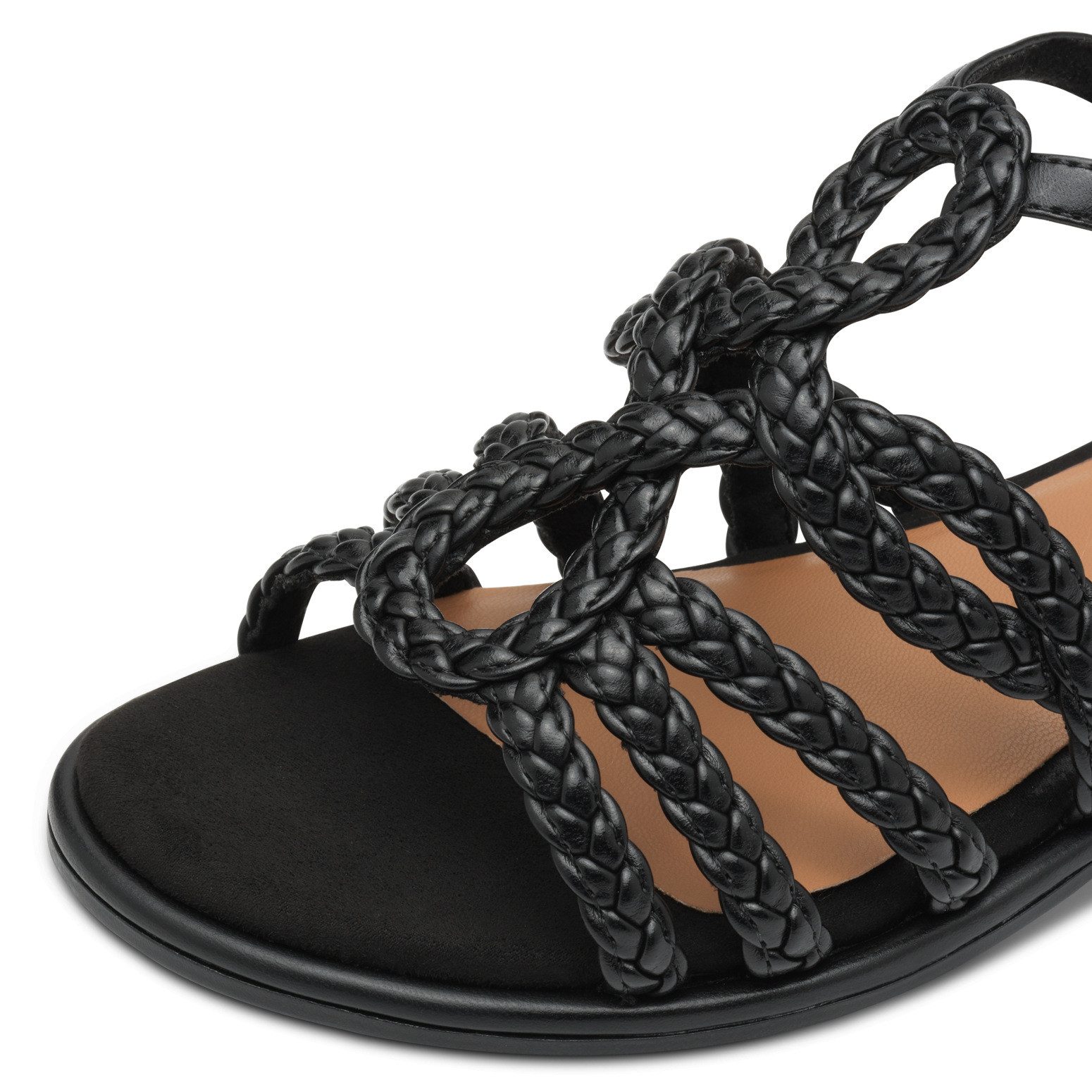 MARCO TOZZI Sandalette Blockabsatz, Sommerschuh mit modischen Flechtriemchen
