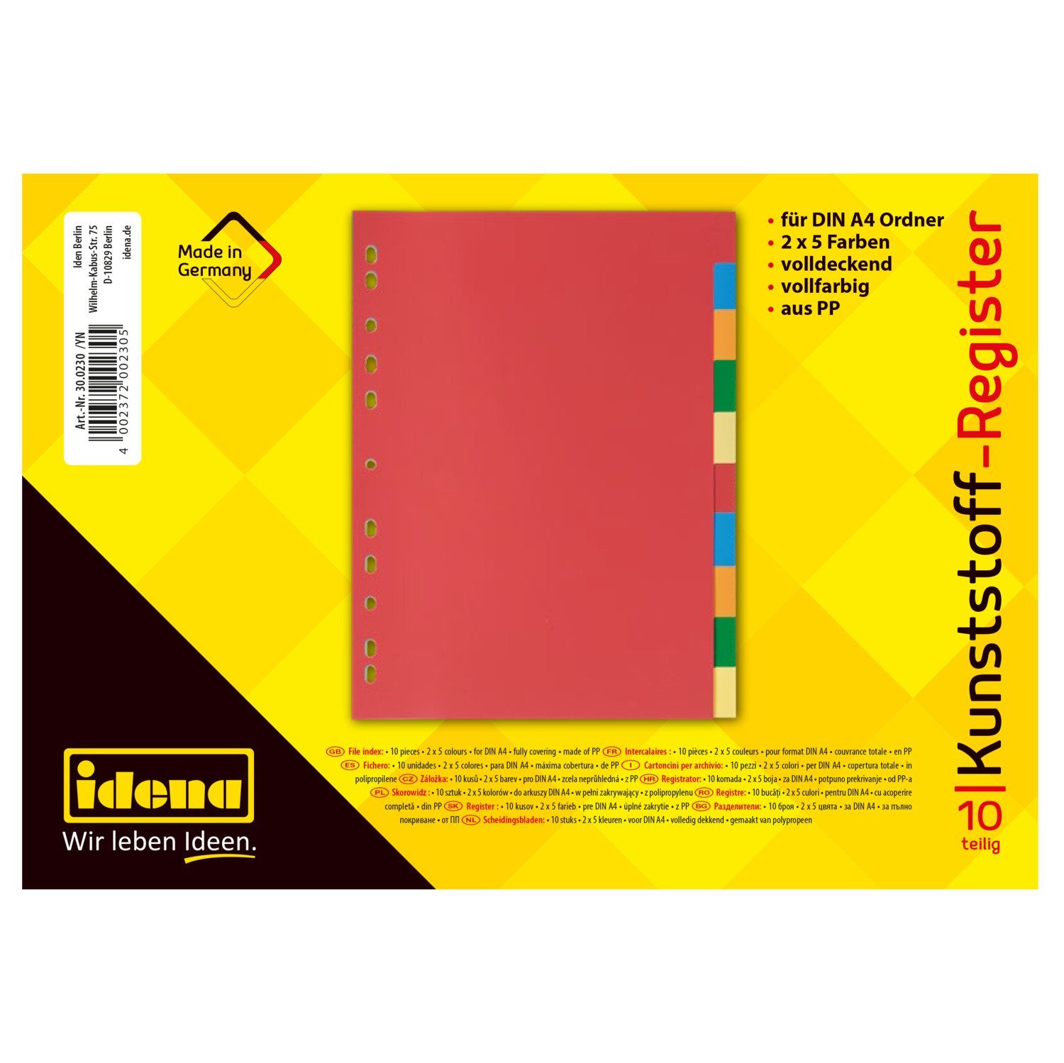 Idena Hefter Idena Kunststoffregister A4 10 teilig 120µ – Bild 2 von 5