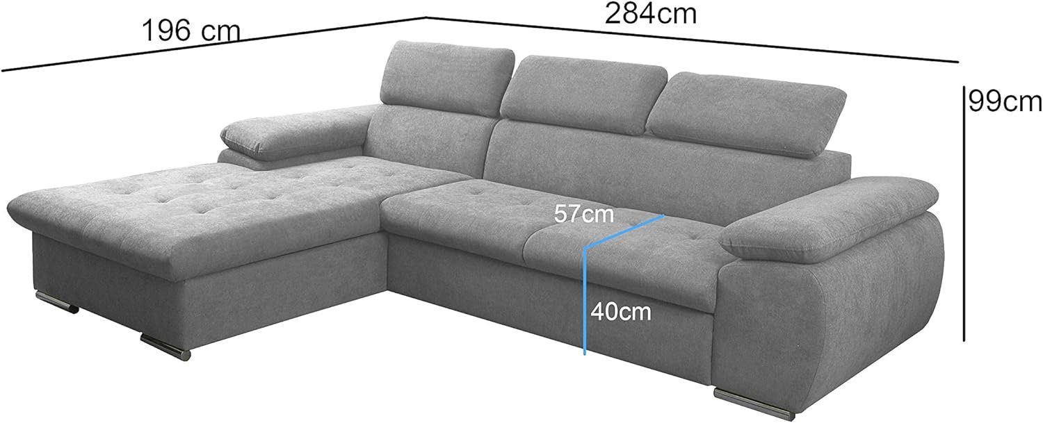 MOEBLO Ecksofa Rosa Bettkasten Couch Polsterecke L-Form mit (AVRA 10) Sofagarnitur Schlaffunktion Schlafsofa Nilux, Sofa für und Wohnlandschaft, Wohnzimmer