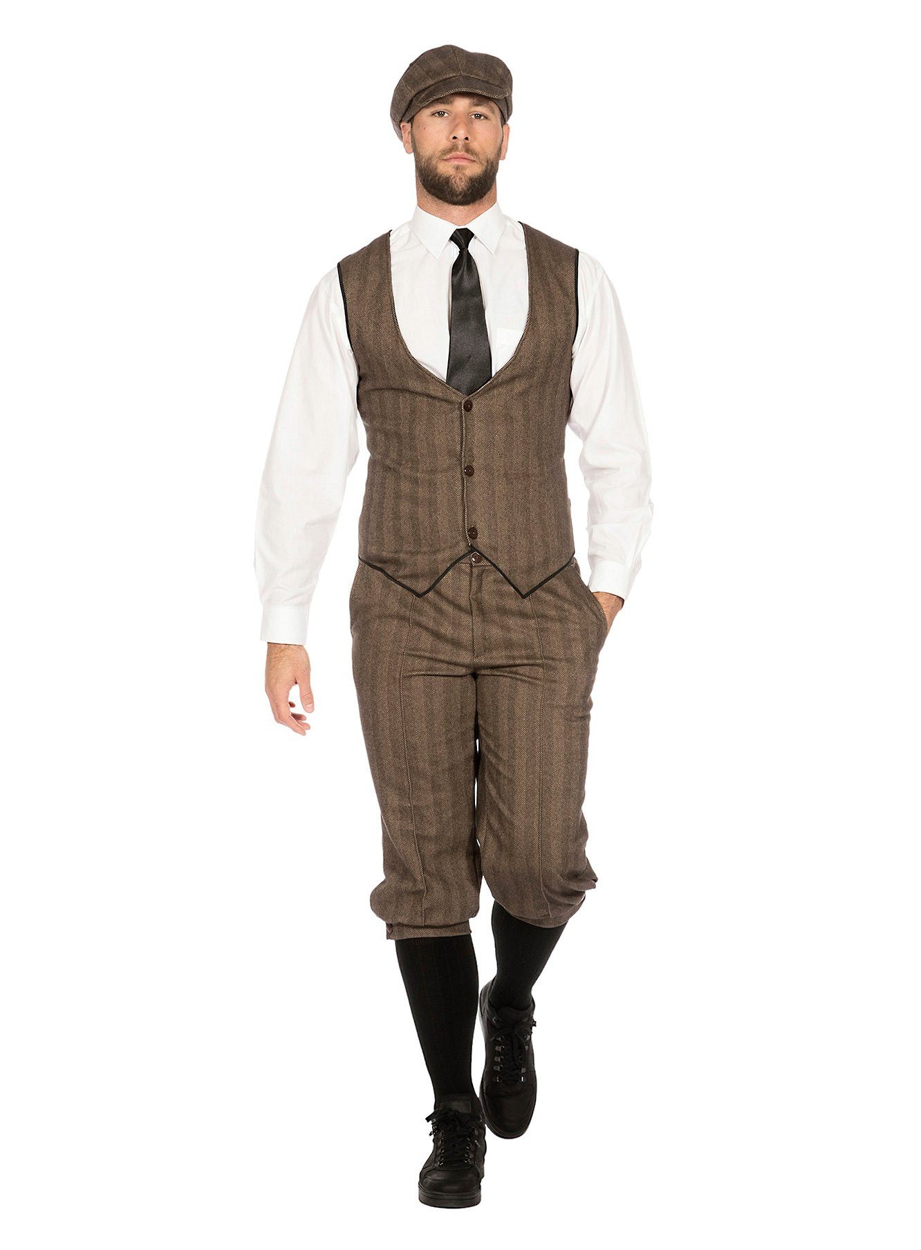 Metamorph Kostüm 20er Jahre Dandy braun, Elegante Kombination aus Weste, Hose und Mütze