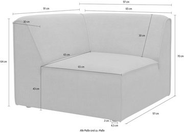RAUM.ID Sofa-Eckelement Merid, als Modul oder separat verwendbar, für individuelle Zusammenstellung