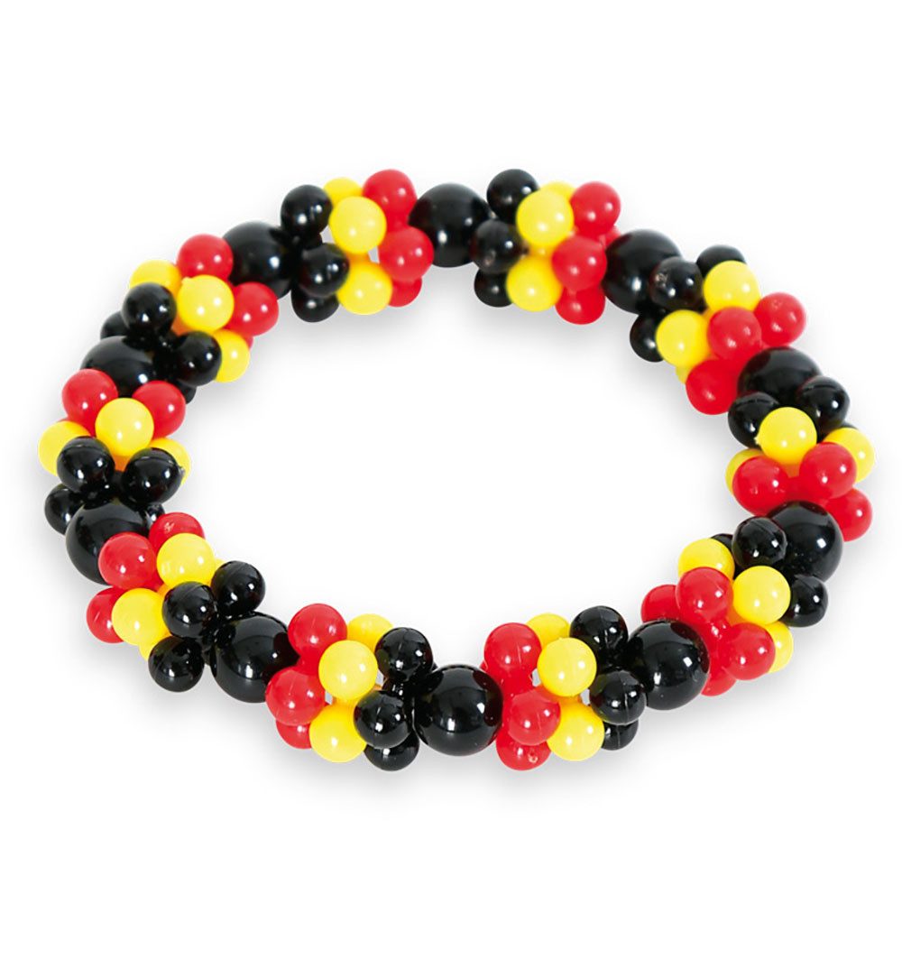 Fries Armband Deutschland Fan Armband Kugeln EM Fußball Europameisterschaft, Deutschlandfarben