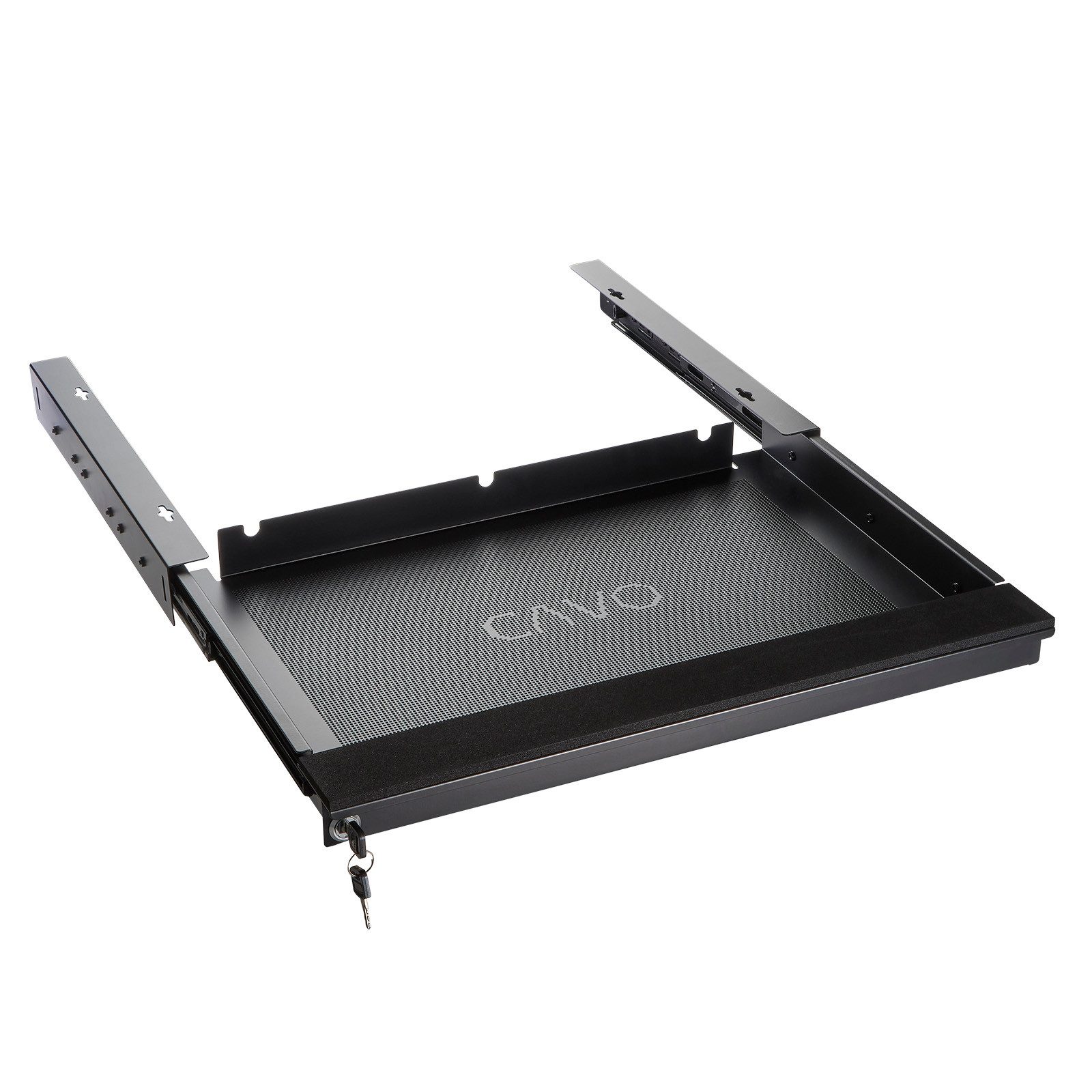 CAVO Schublade Unterbau Laptop-Schublade schwarz abschließbar Tischschublad (1 St), Notebook Schreibtischschubfach 580 x 446 x 55 mm