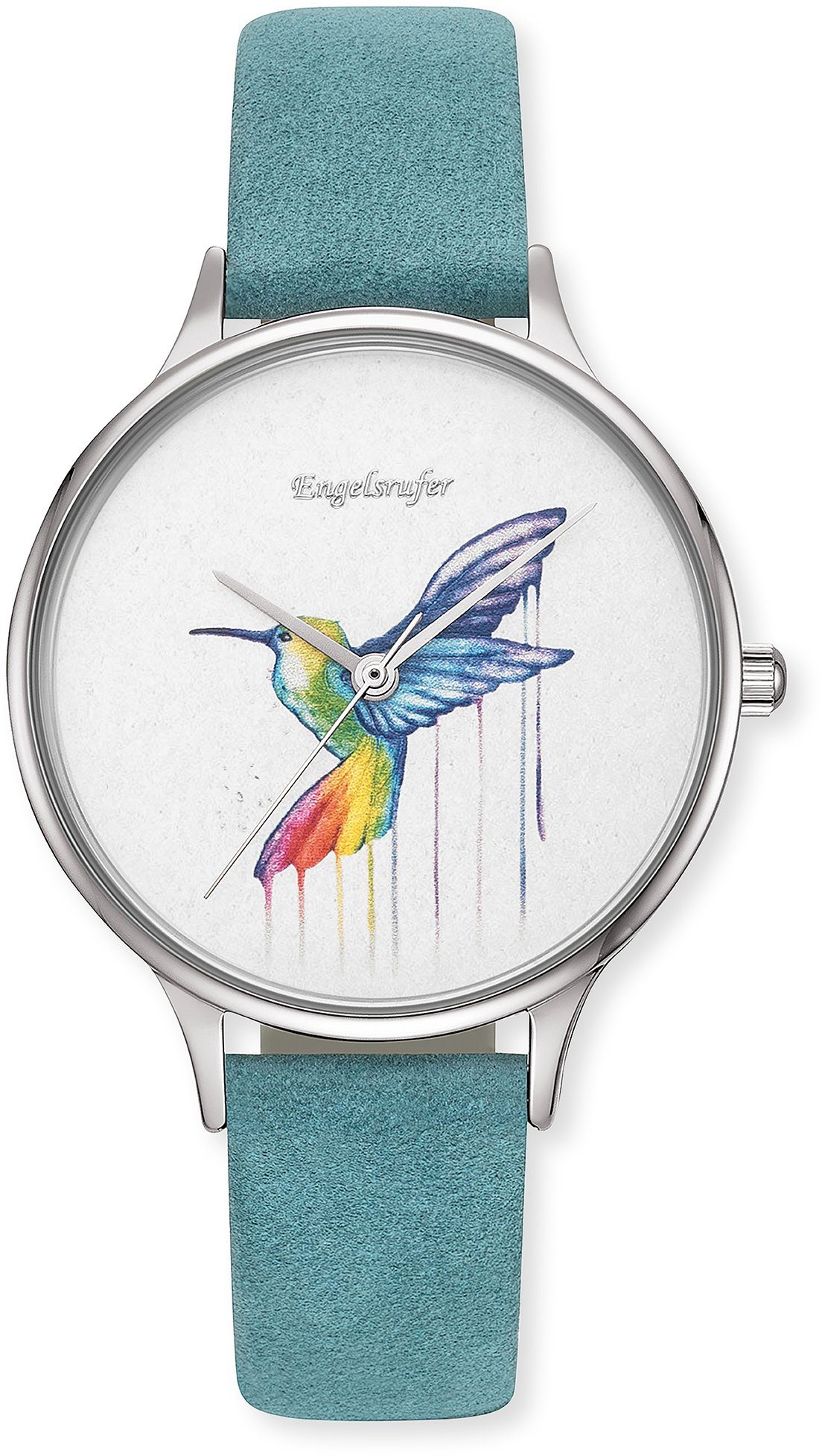 Engelsrufer Quarzuhr Paradise Colibri ERWA-COLIBRI-NTQ1-MS, Armbanduhr, Damenuhr, Lederarmband, analog