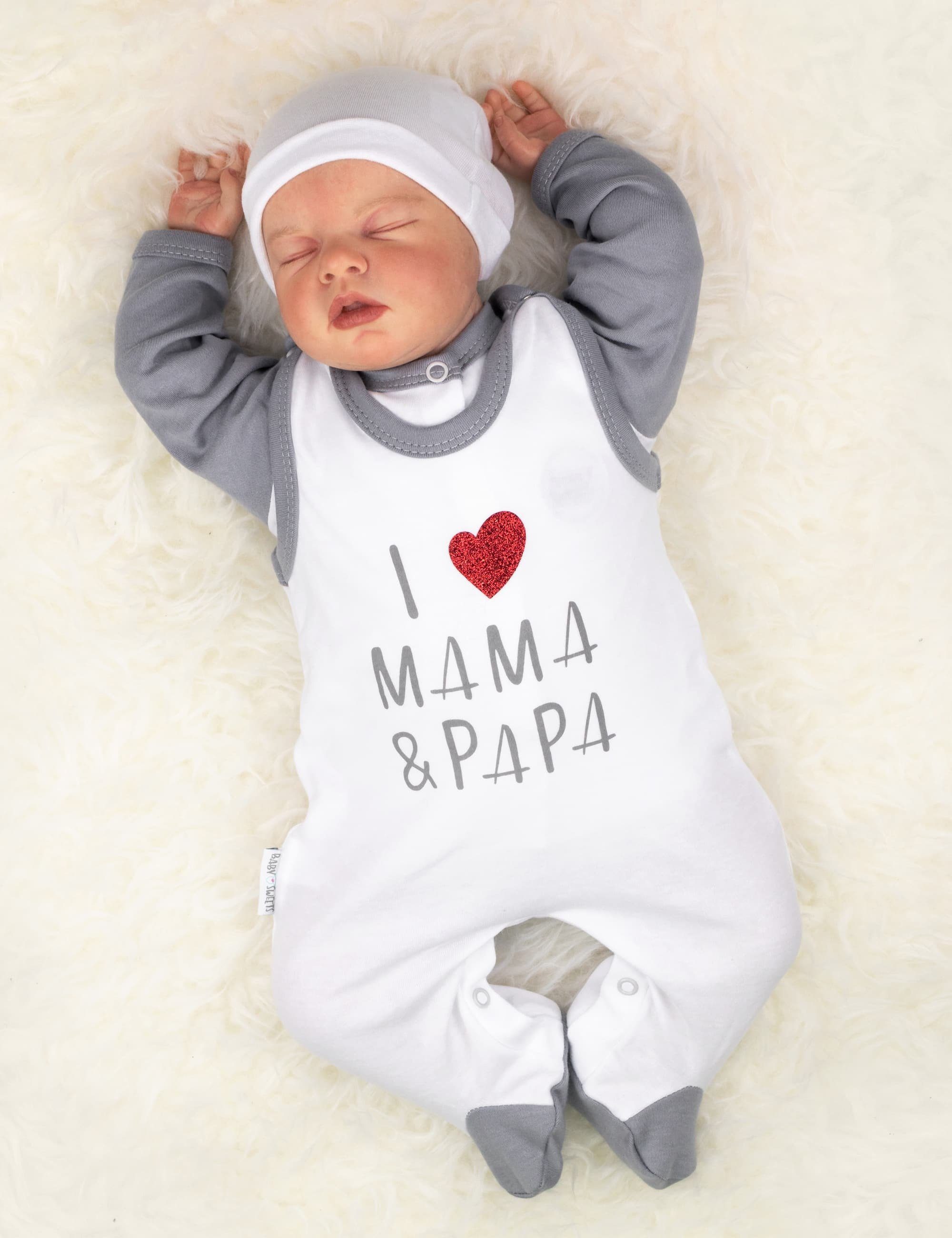 Set & Mama I Teile) love (Set, Shirt Sweets 1-tlg., 2 Hose Papa Baby &