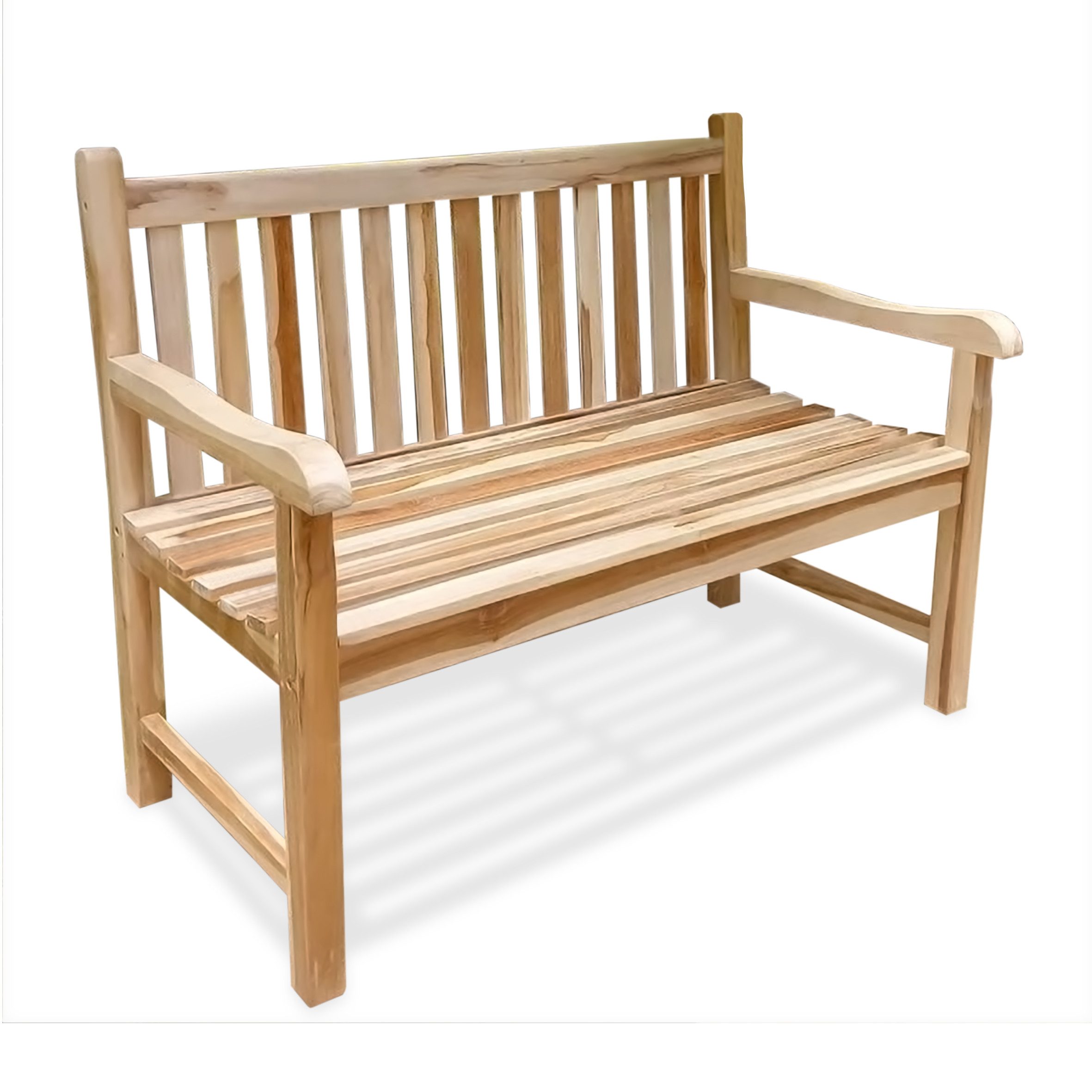 Spetebo Gartenbank 2-Sitzer Teak Gartenbank mit günstig online kaufen