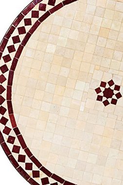 Marrakesch Orient & Mediterran Interior Gartentisch Mosaiktisch Bilbao 80cm, Beistelltisch, Gartentisch, Esstisch, Handarbeit