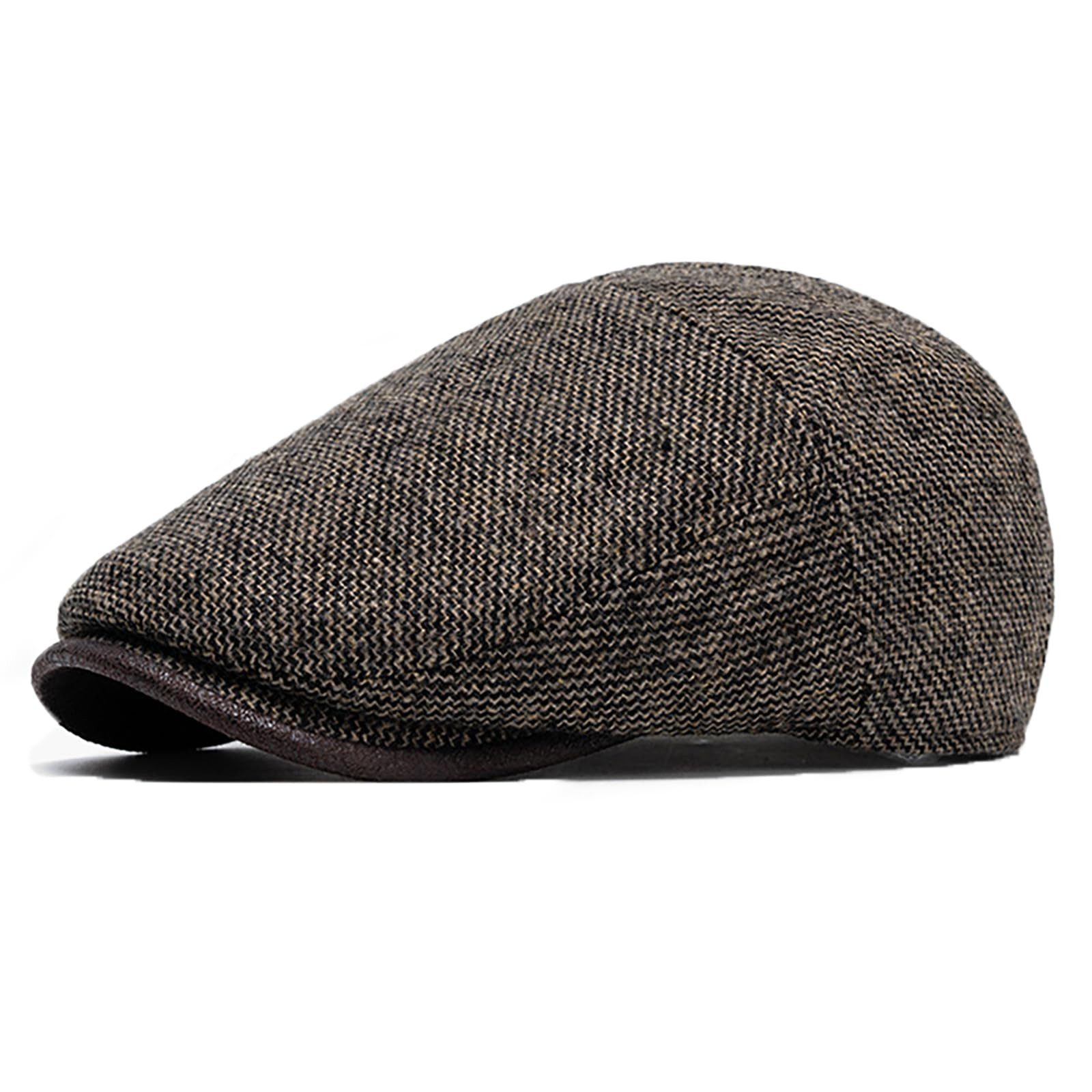 nsihing Flat Cap Schiebermütze Herren Wolle Verstellbare Newsboy Flatcap Barett Klassische Baskenmützen und Schirmmütze im 1920er Gatsby Stil.