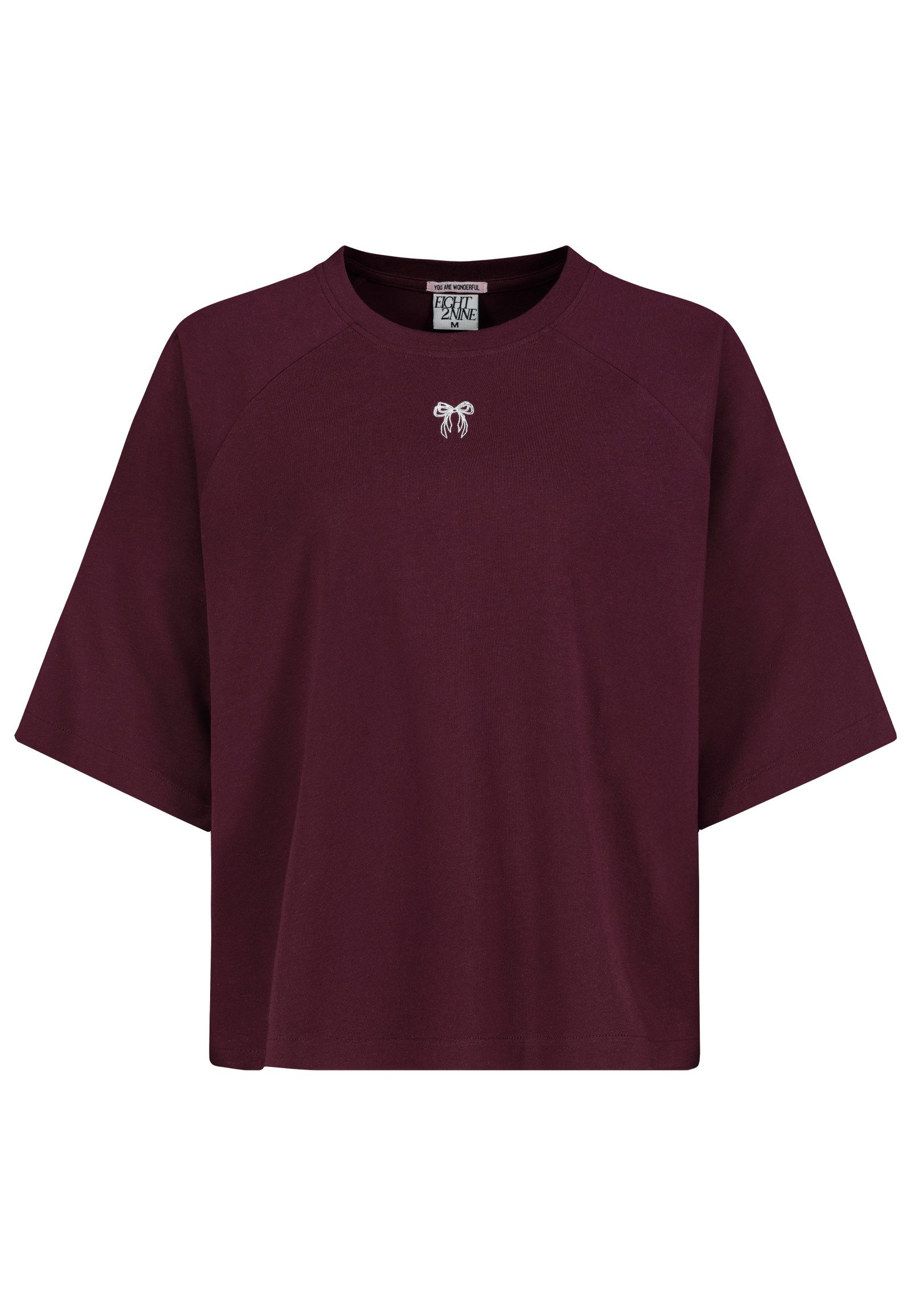 Eight2Nine T-Shirt Damen Oversize Shirt mit Stickmotiv softer Modal-Mix, lockere Raglanärmel