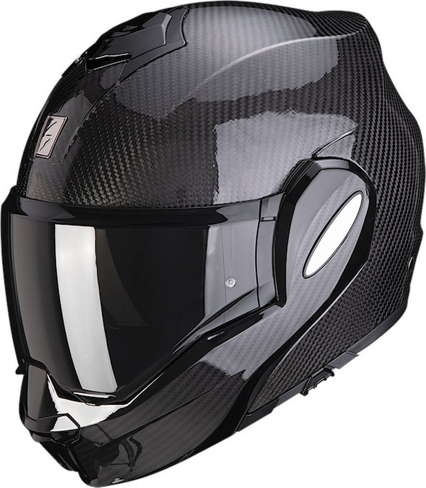 Scorpion Exo Motorradhelm Exo-Tech Evo Solid Carbon Klapphelm, Vorbereitet Für Kommunikationssystem,integriertes Sonnenvisier