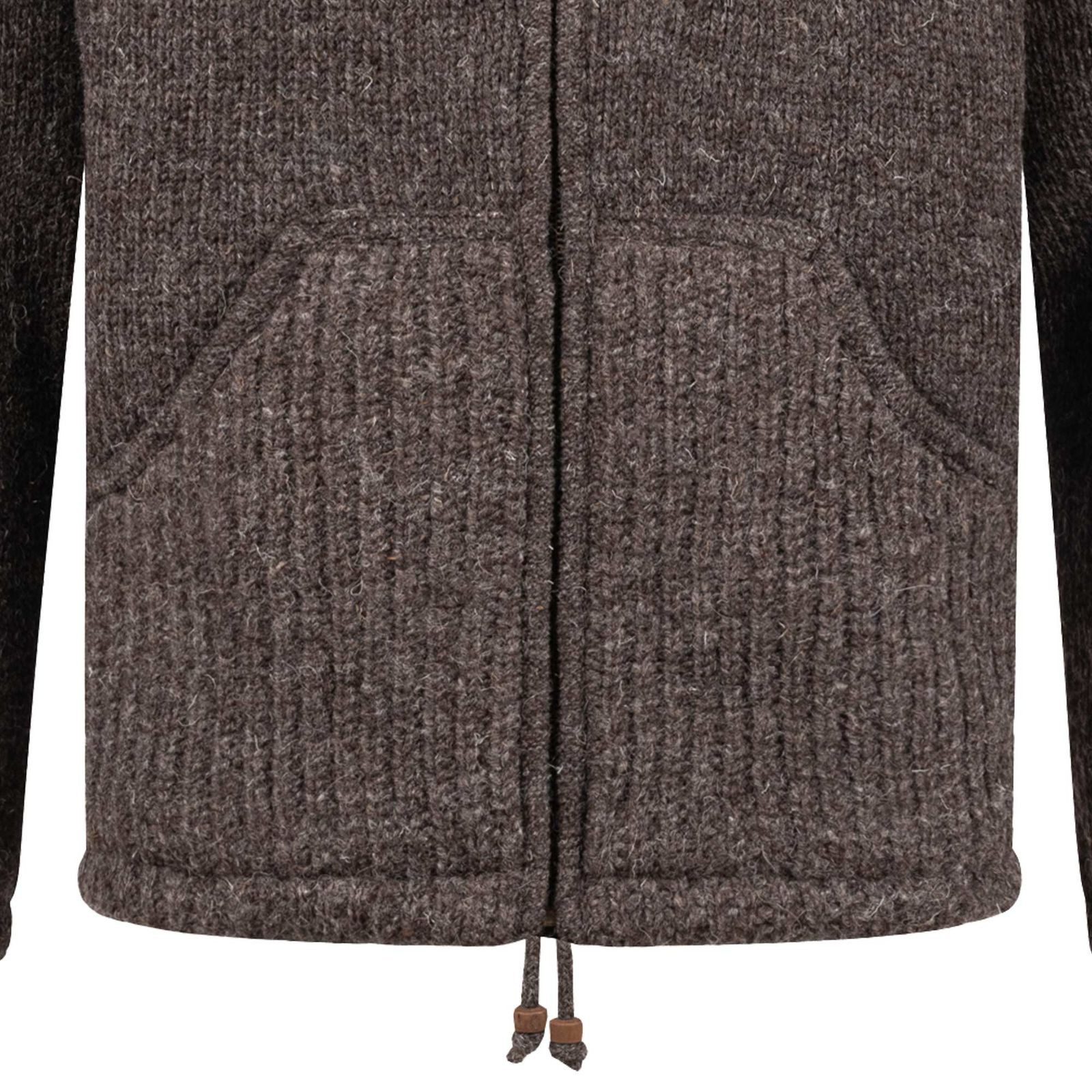 KUNST UND MAGIE Strickjacke Herren Strickjacke Schurwolle Klassich Nordisch +Kapuze – Bild 4 von 5