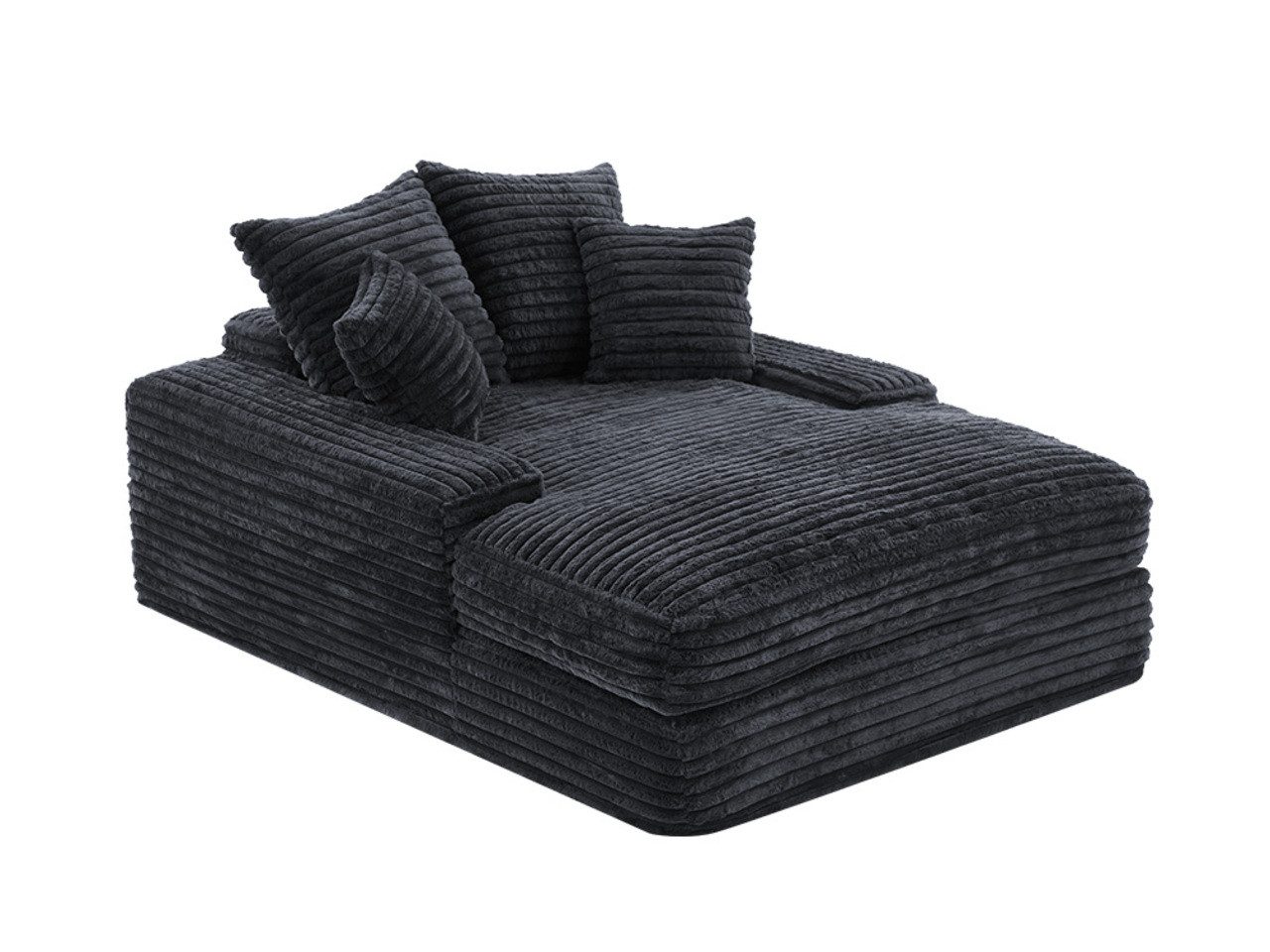 DEKKETO Schlafsofa Große Cord Cloud Couch 175x137cm – einteiliges Schaumstoff-Sofa, 1 Teile, mit breiten ArmlehnenKomplettes 4-Kissen-Set, ohne Montage – Bild 3 von 5